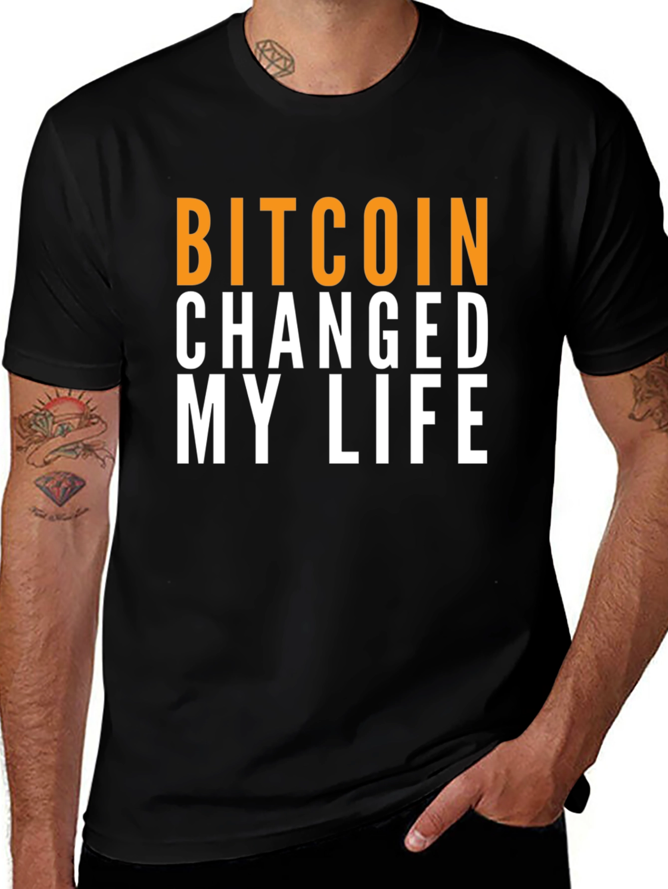 Bitcoin Changed My Life Graphic Tee - Black