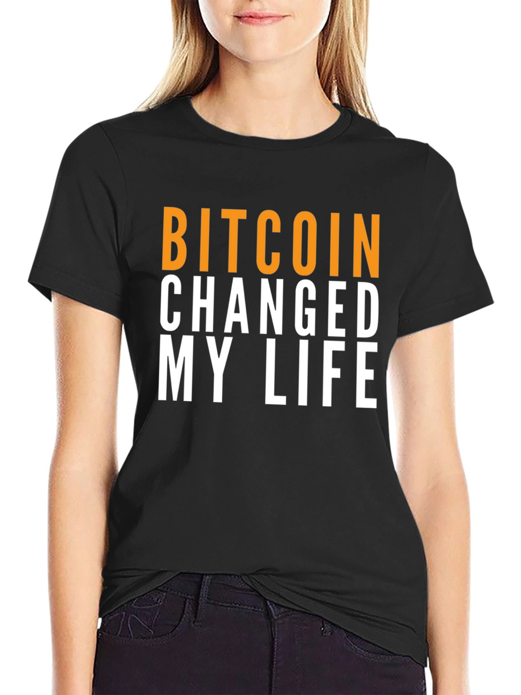 Bitcoin Changed My Life Graphic Tee - Black