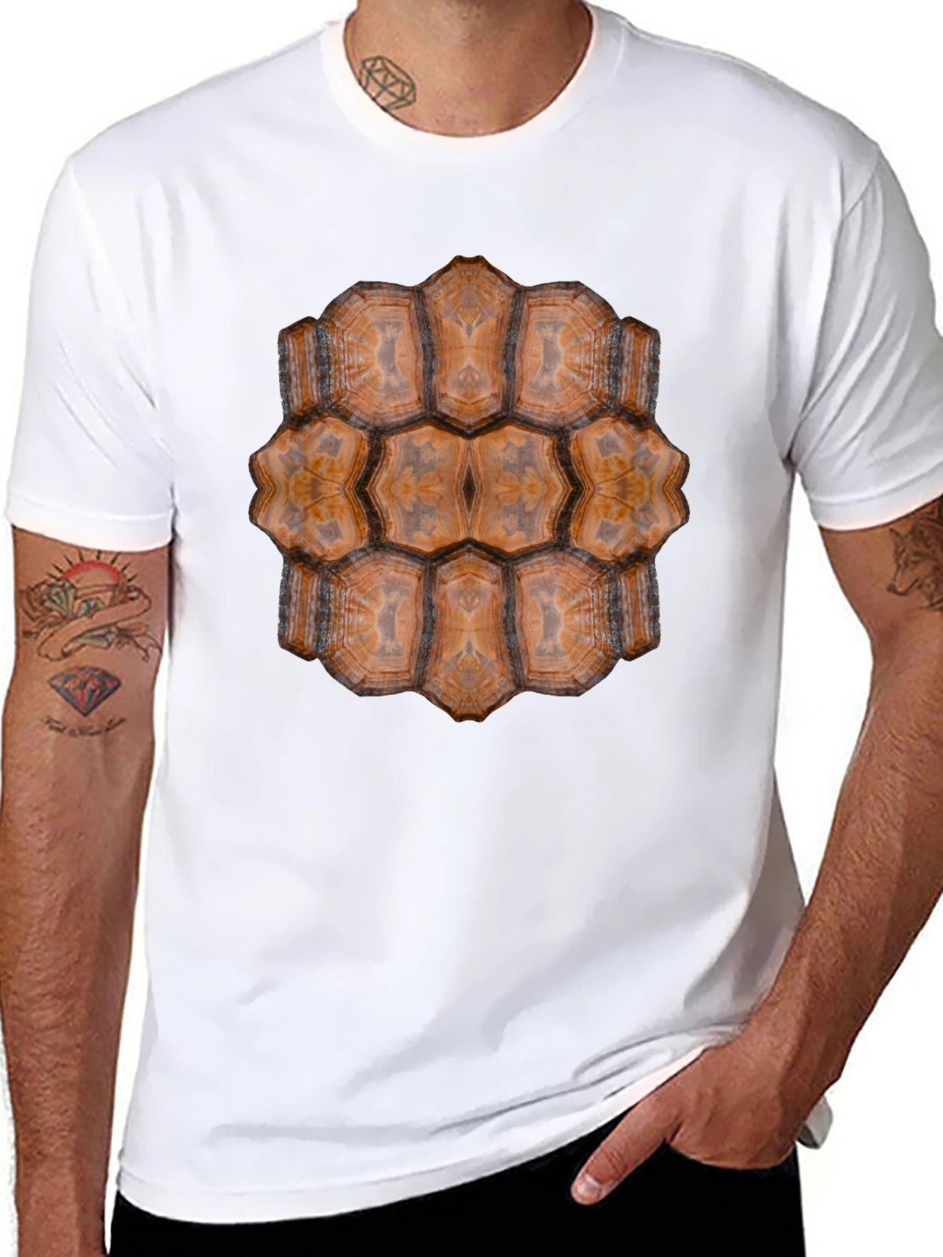Turtle Shell Graphic T-Shirt - Unique Animal Print Tee