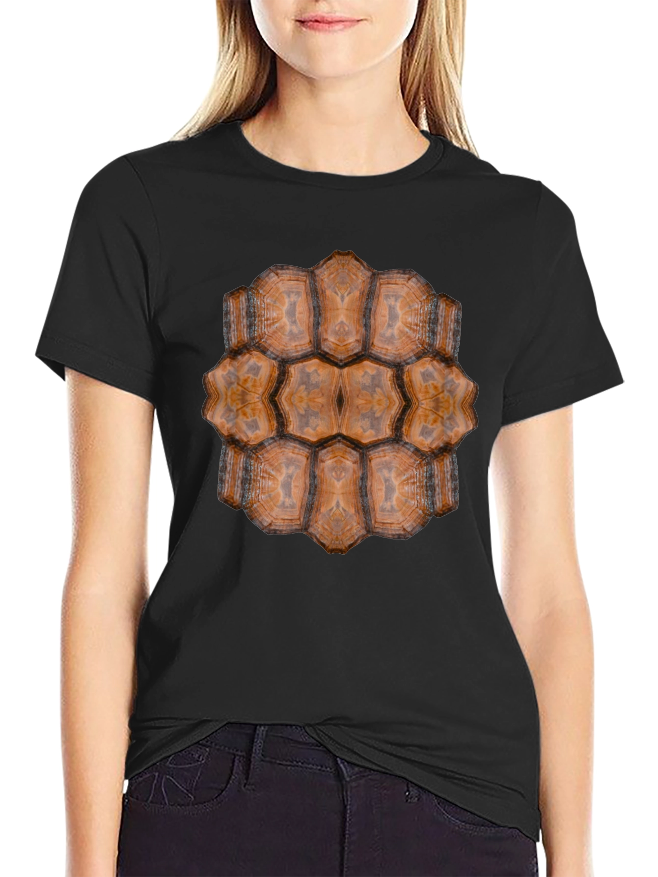 Turtle Shell Graphic T-Shirt - Unique Animal Print Tee