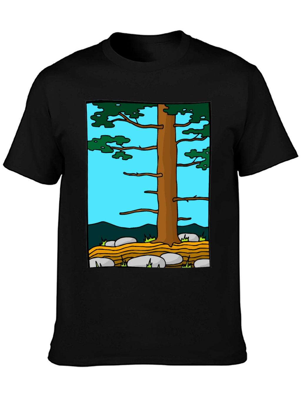Nature Tree Graphic Tee - Black Casual Shirt