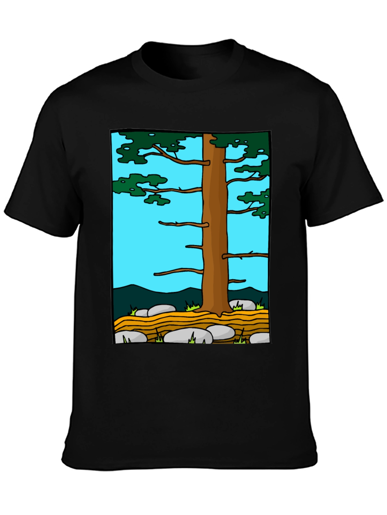Nature Tree Graphic Tee - Black Casual Shirt