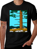 Nature Tree Graphic Tee - Black Casual Shirt