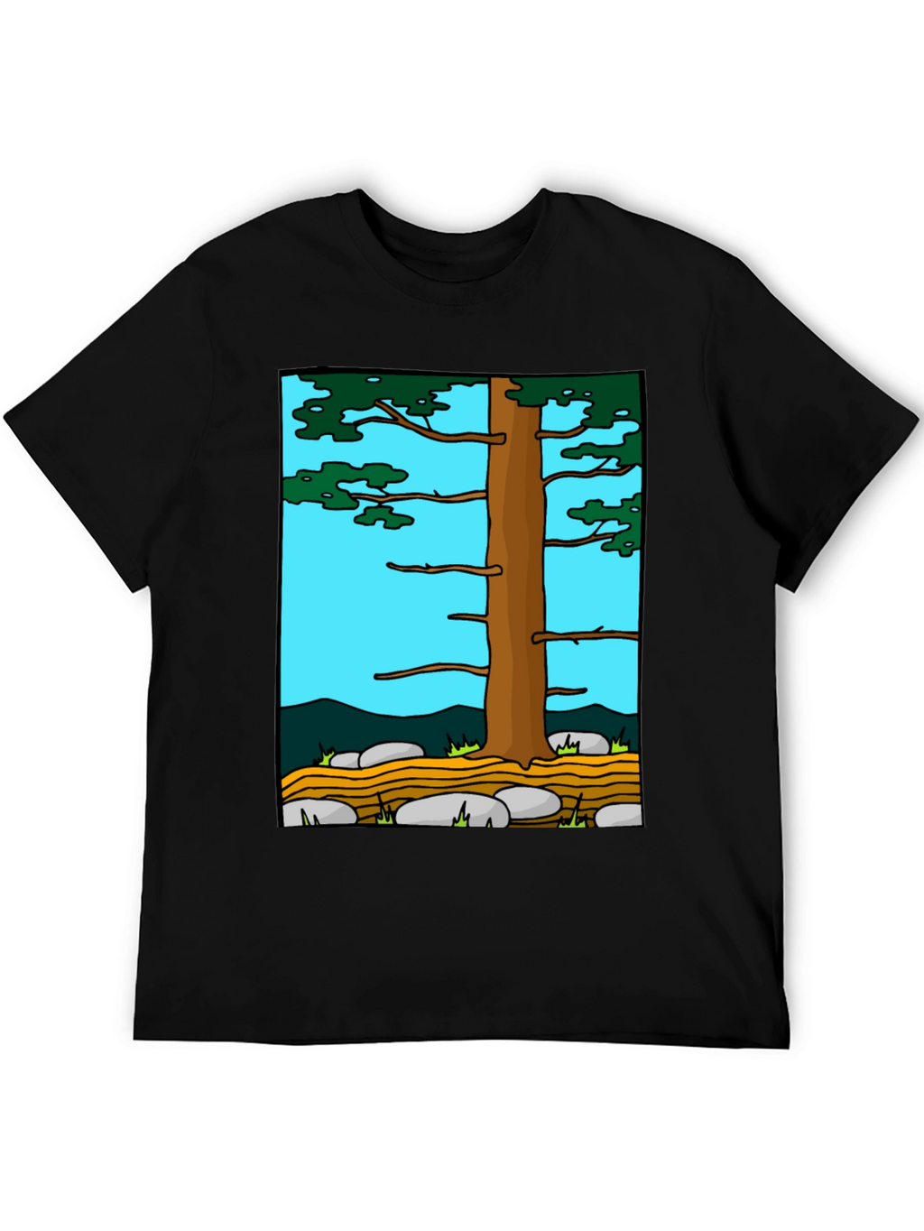 Nature Tree Graphic Tee - Black Casual Shirt