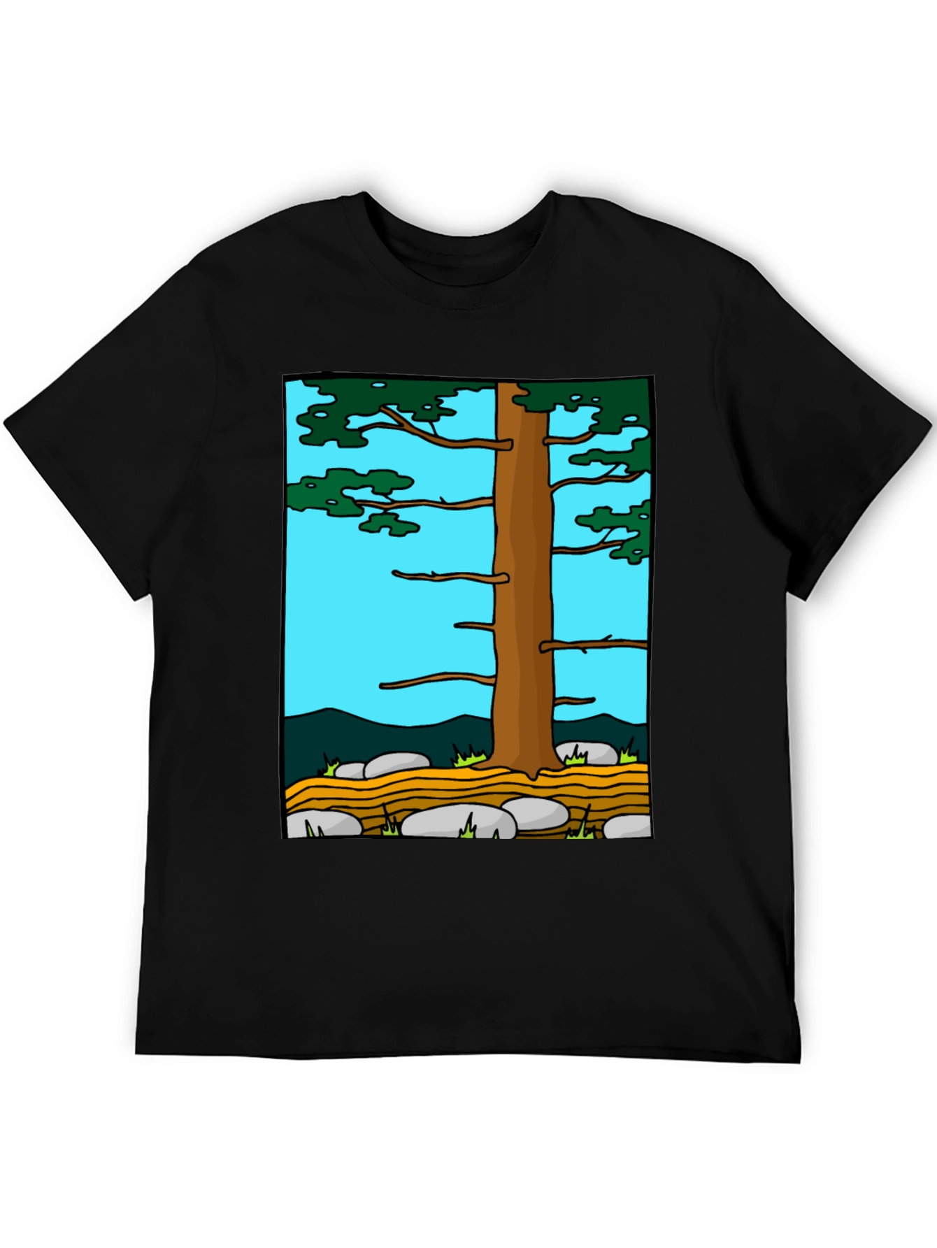 Nature Tree Graphic Tee - Black Casual Shirt