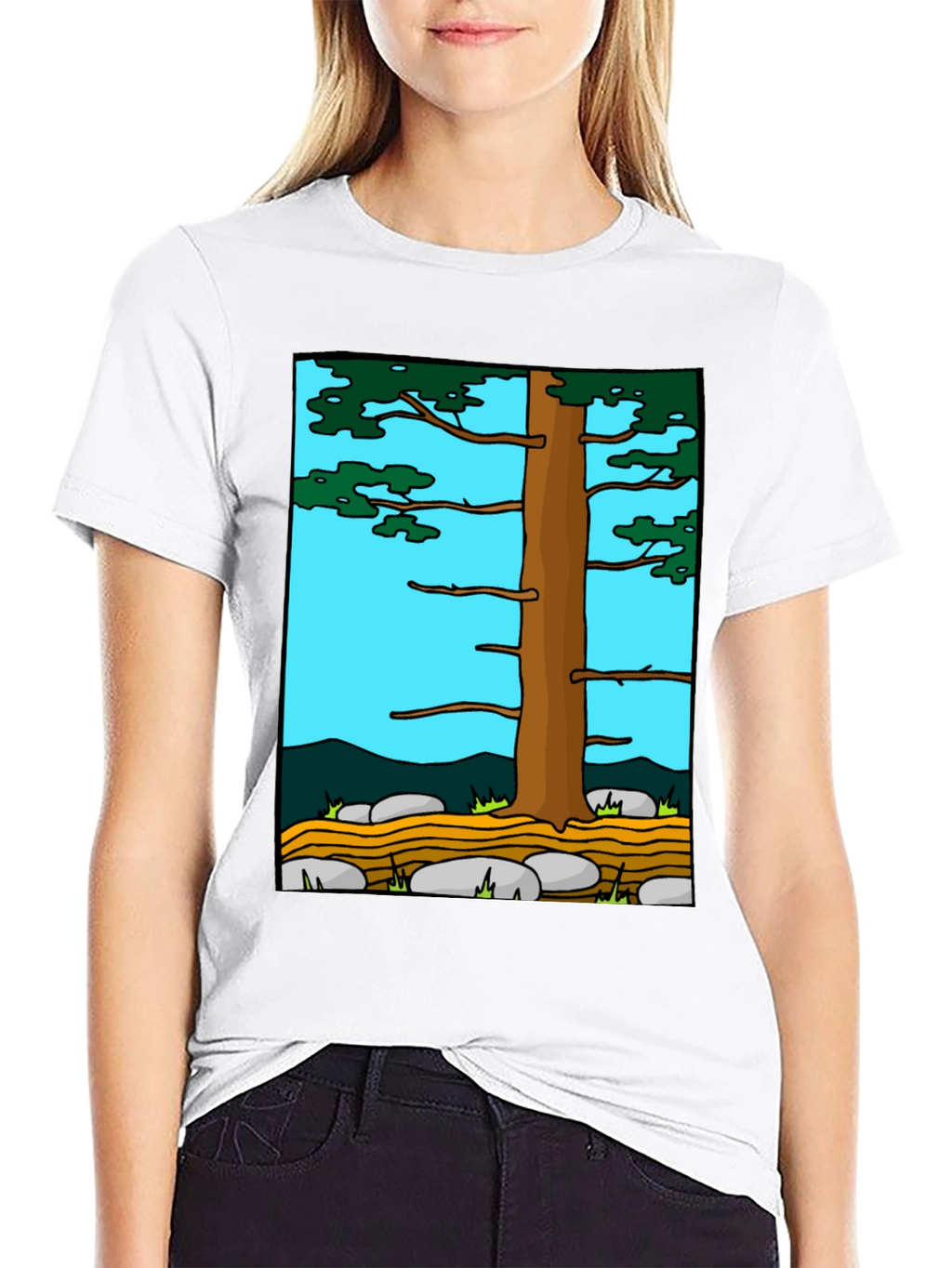Nature Tree Graphic Tee - Black Casual Shirt