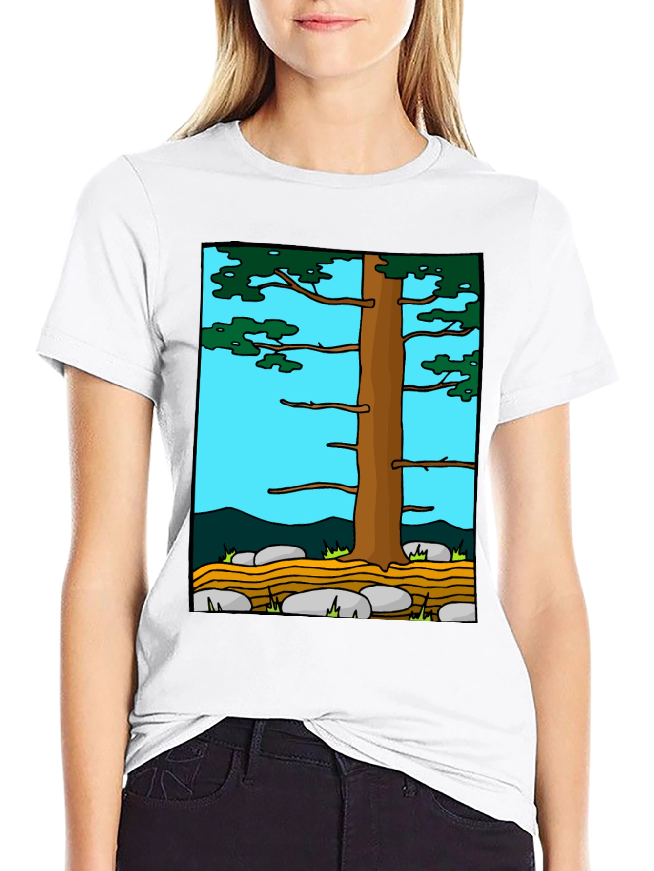Nature Tree Graphic Tee - Black Casual Shirt