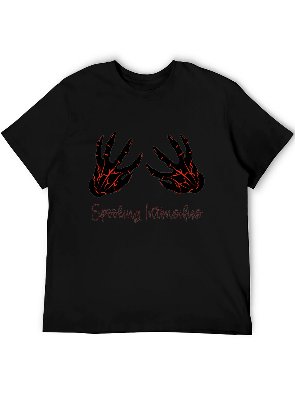 Spooky Skeleton Hands Graphic Tee - Black