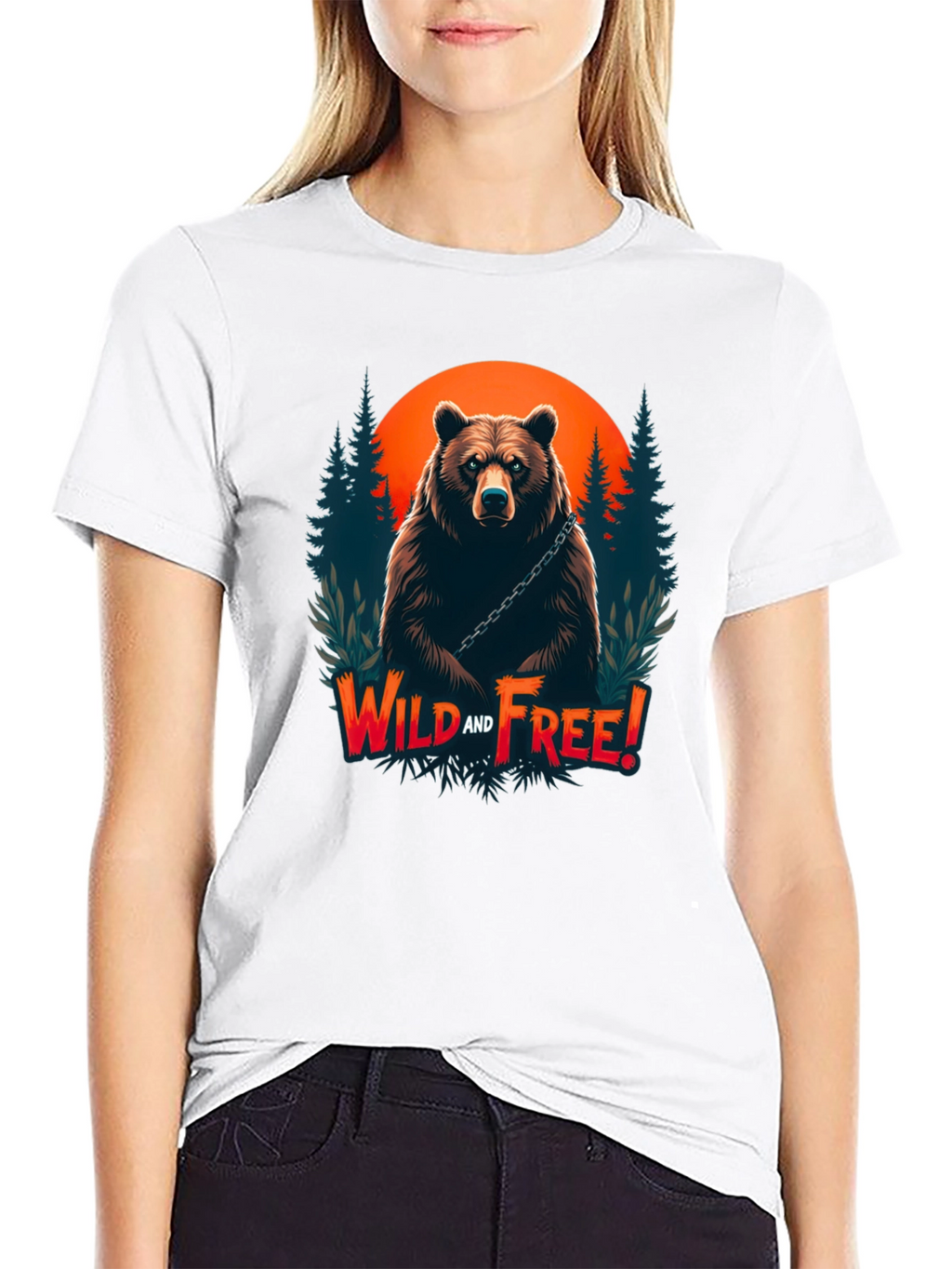 Wild and Free Bear Graphic T-Shirt