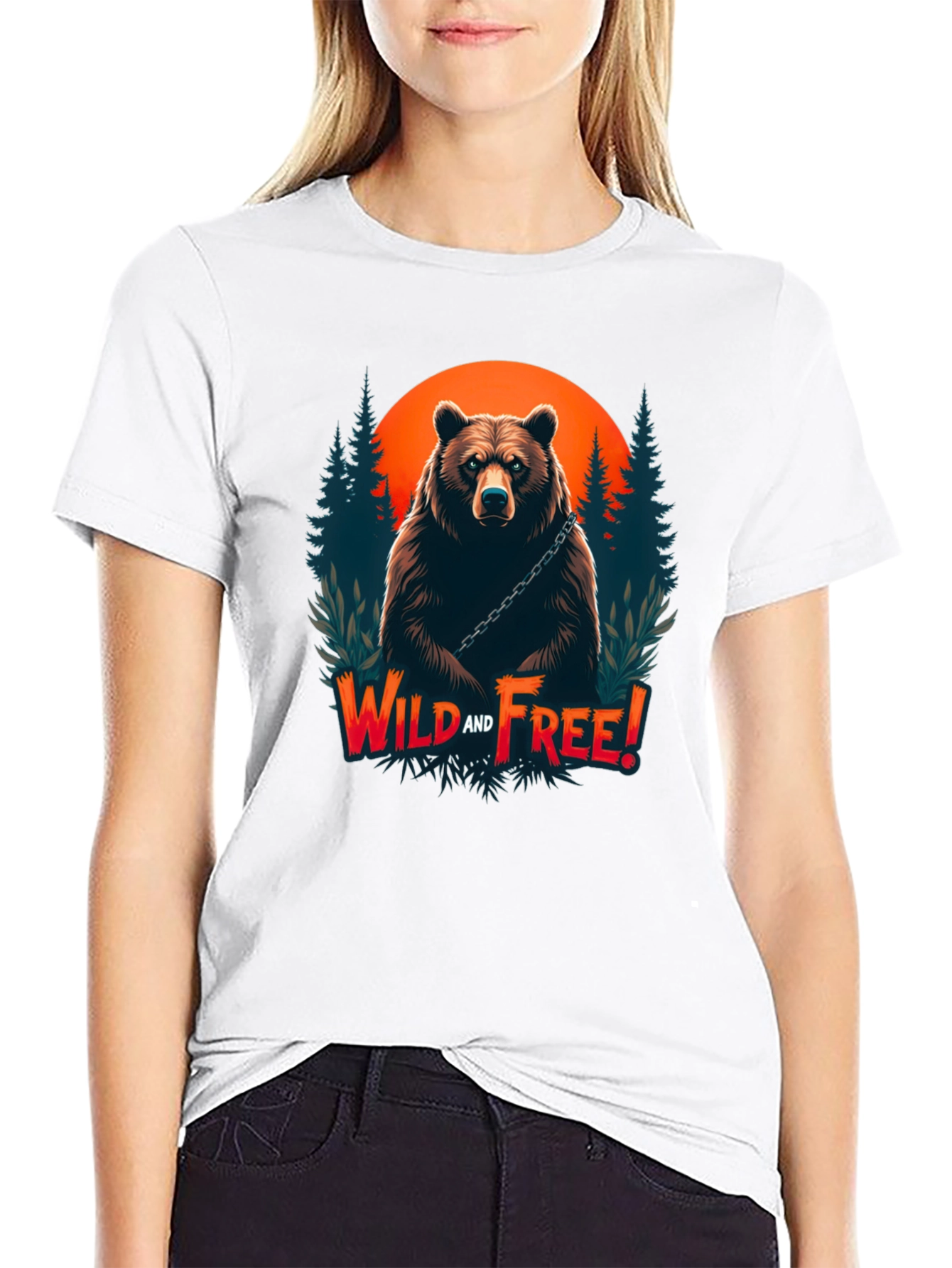 Wild and Free Bear Graphic T-Shirt