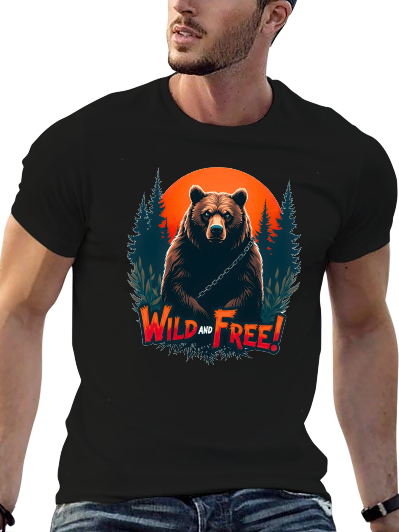Wild and Free Bear Graphic T-Shirt