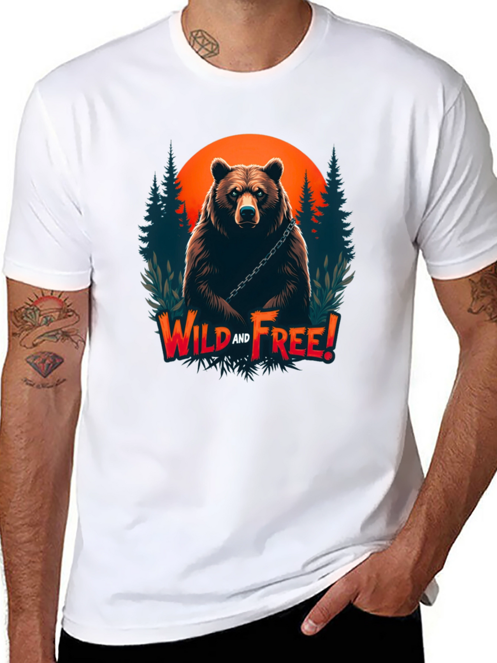 Wild and Free Bear Graphic T-Shirt