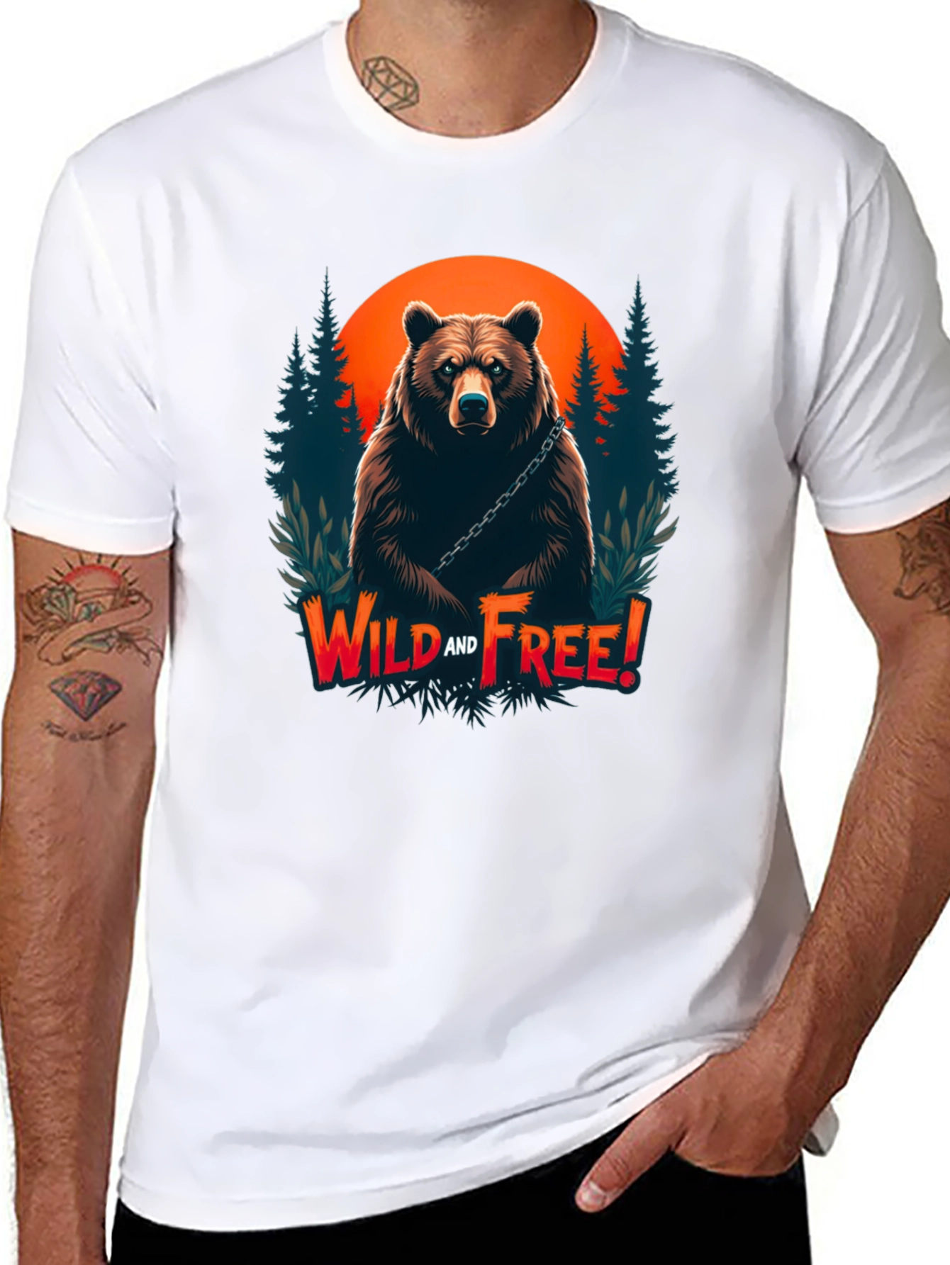 Wild and Free Bear Graphic T-Shirt