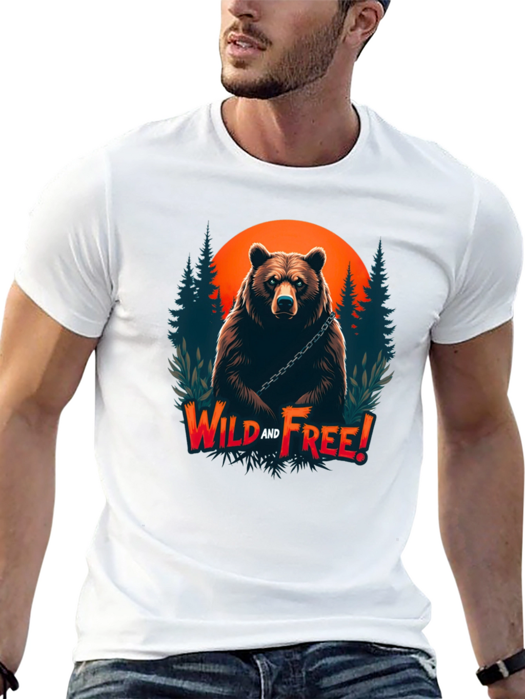 Wild and Free Bear Graphic T-Shirt