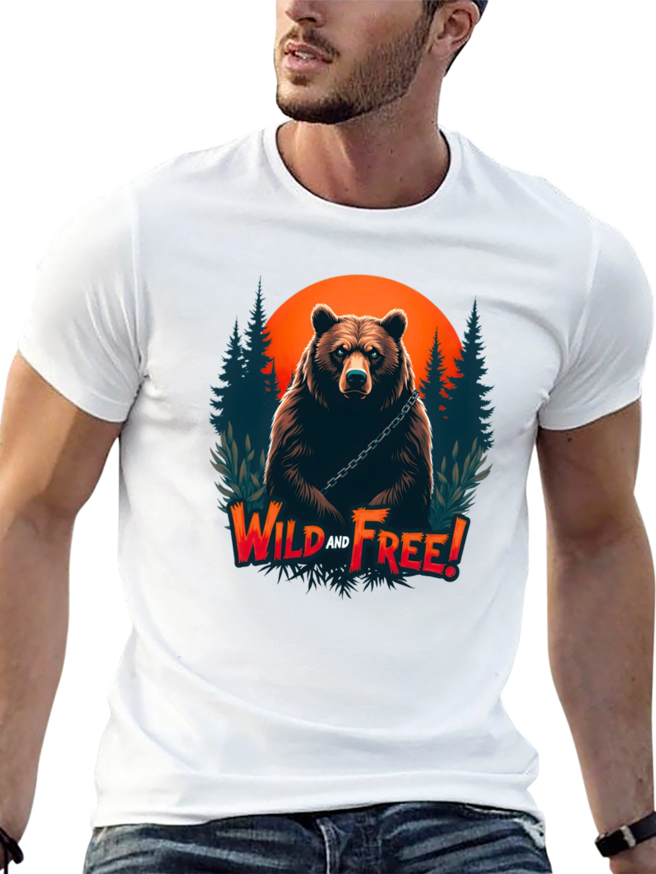Wild and Free Bear Graphic T-Shirt