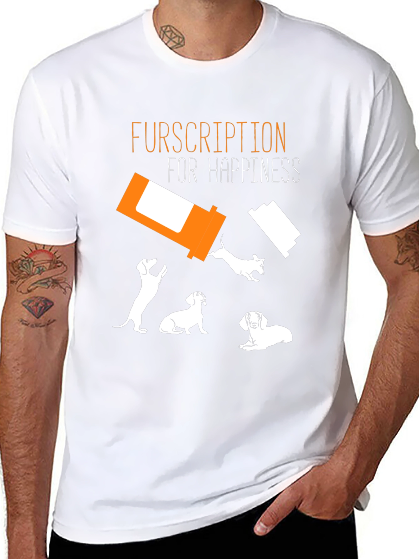 Fursription Happiness Black Graphic T-Shirt