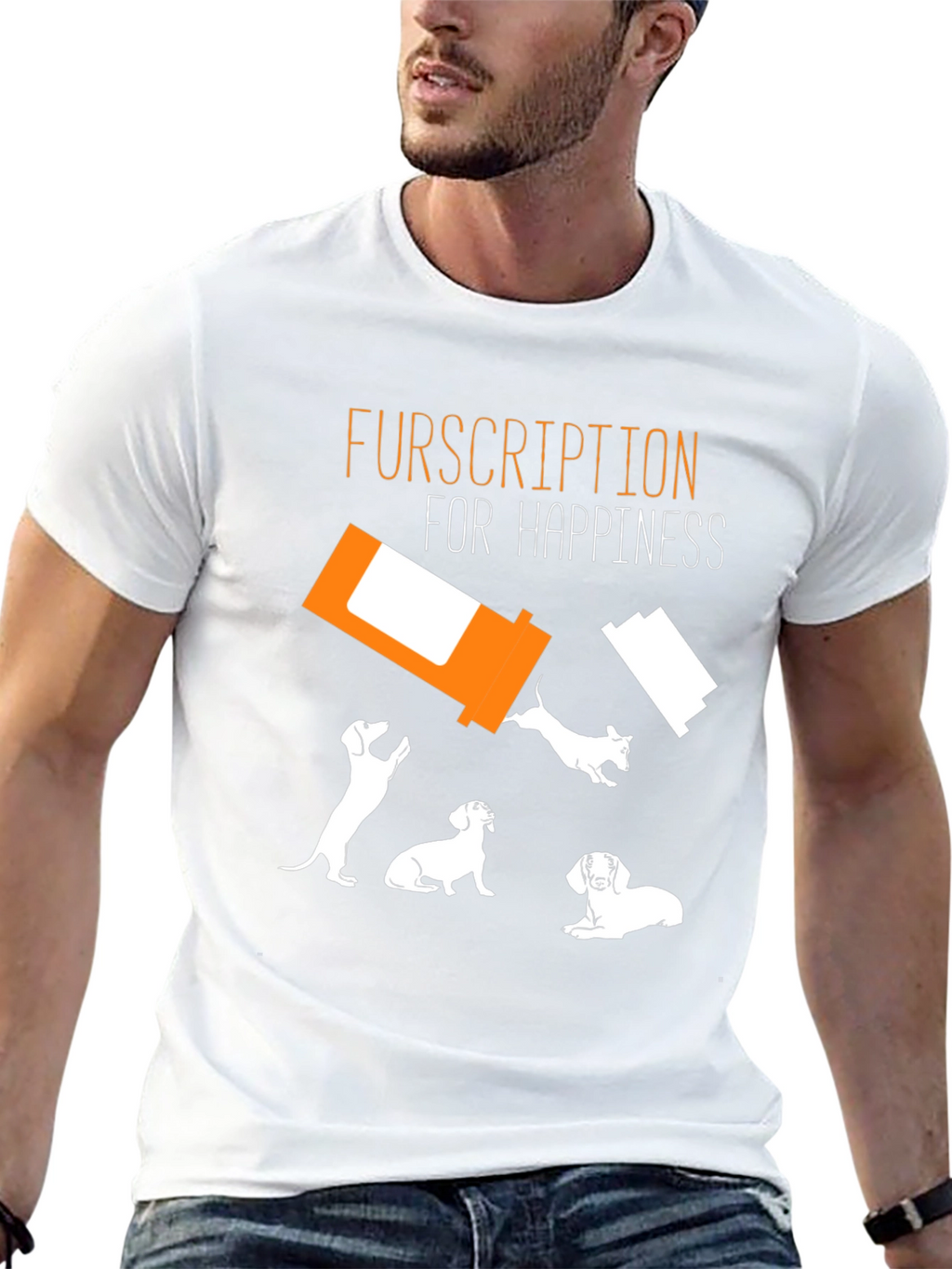 Fursription Happiness Black Graphic T-Shirt