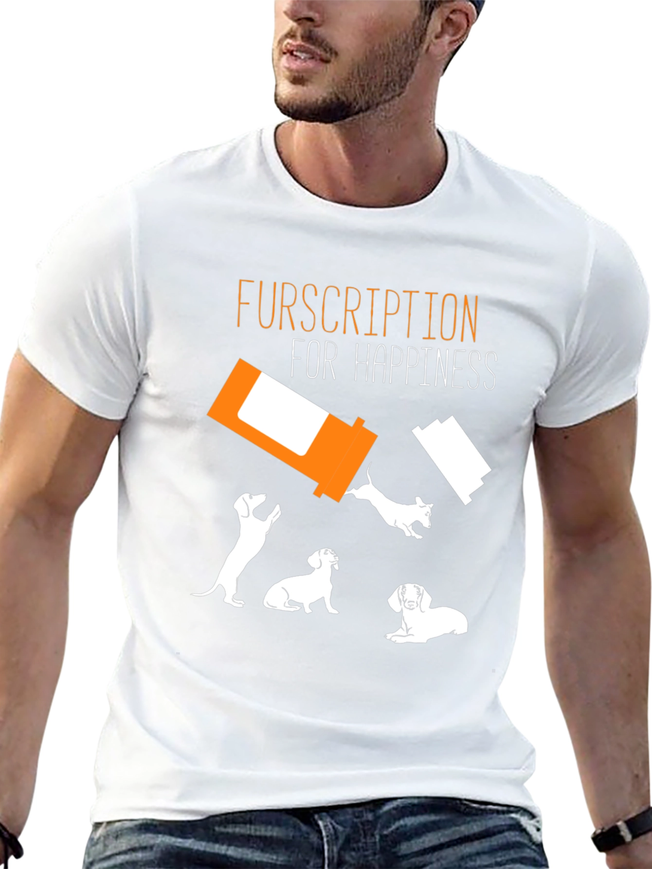 Fursription Happiness Black Graphic T-Shirt