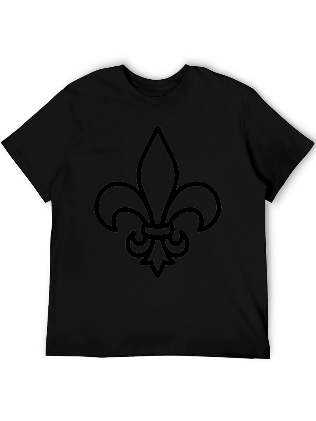 Black T-Shirt with Fleur-de-lis Print