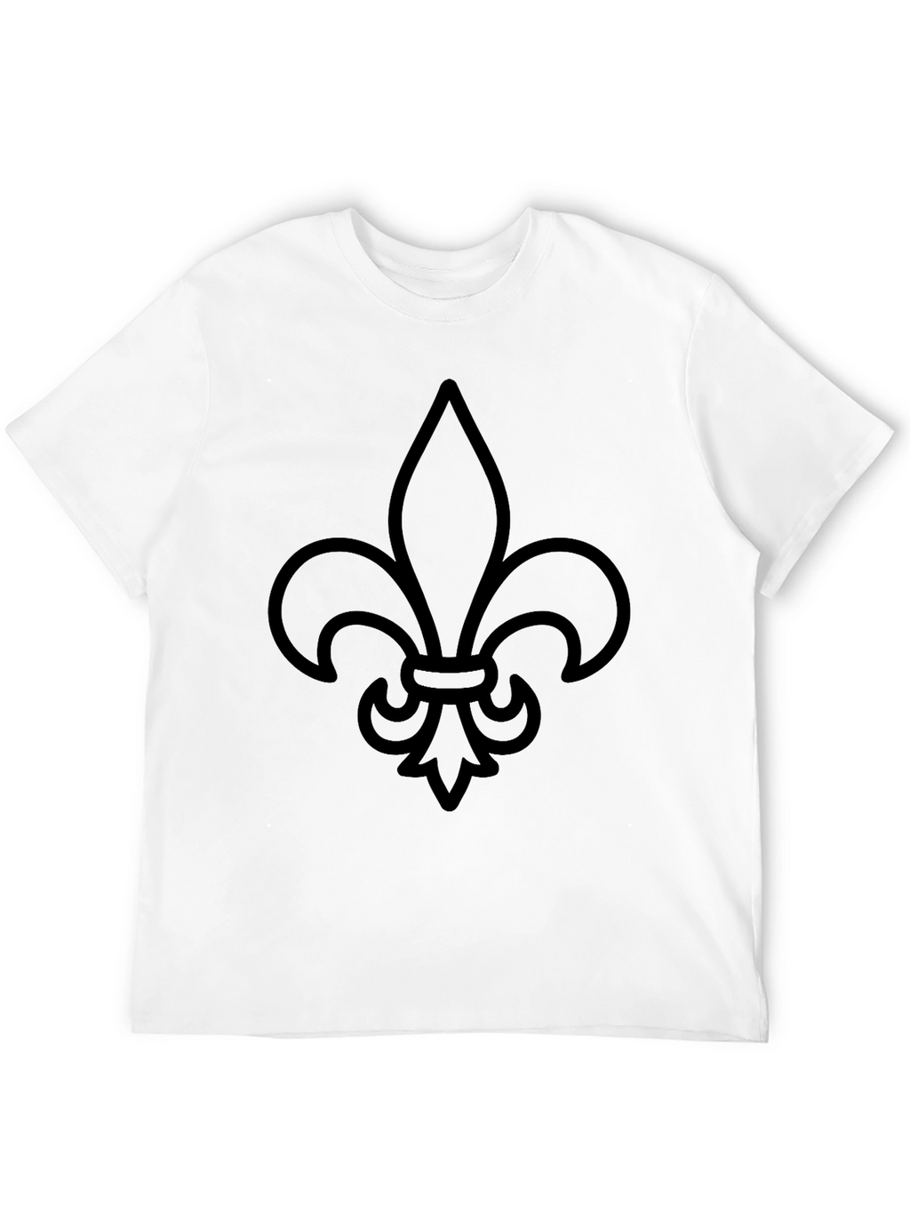 Black T-Shirt with Fleur-de-lis Print