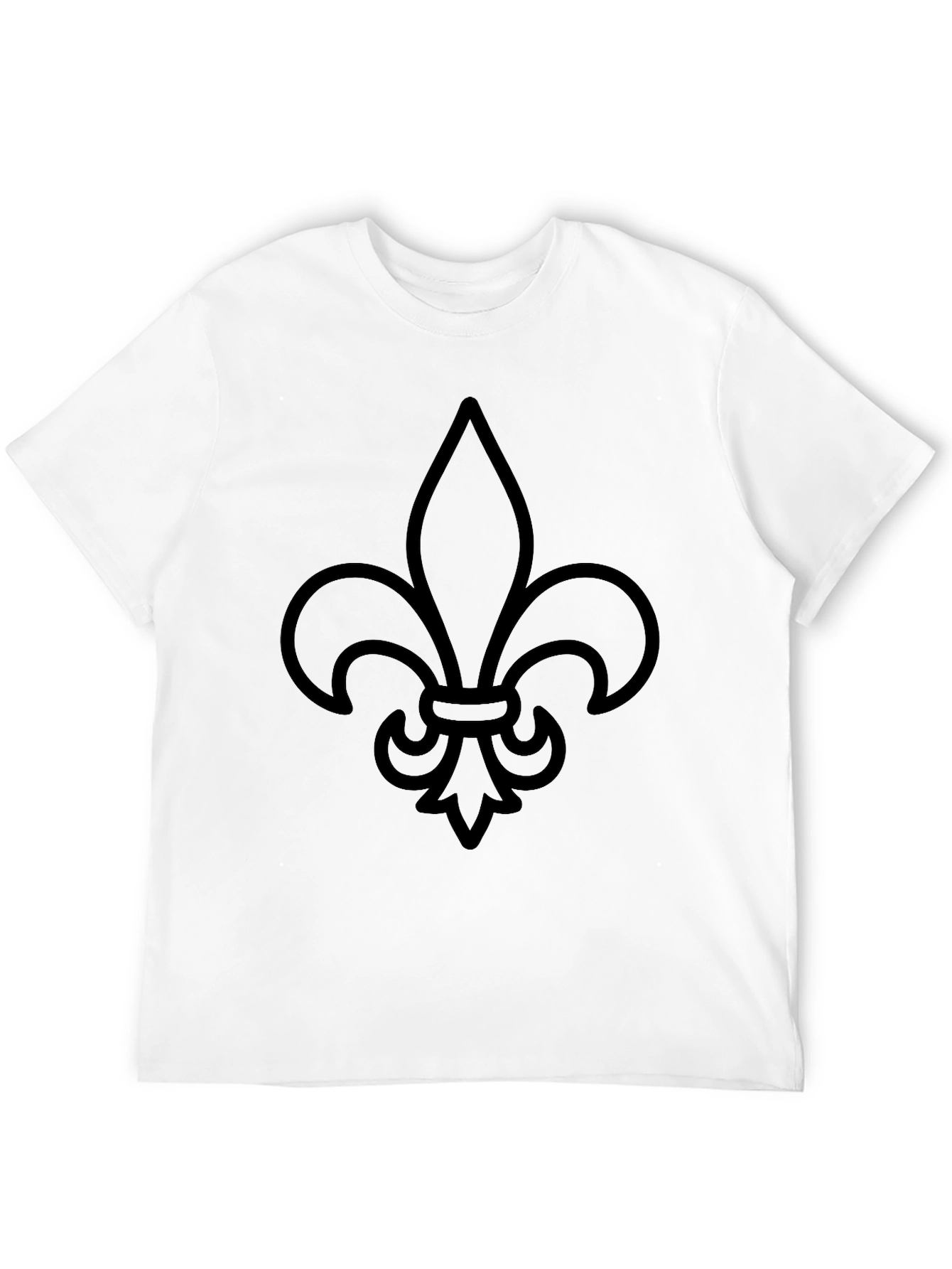 Black T-Shirt with Fleur-de-lis Print