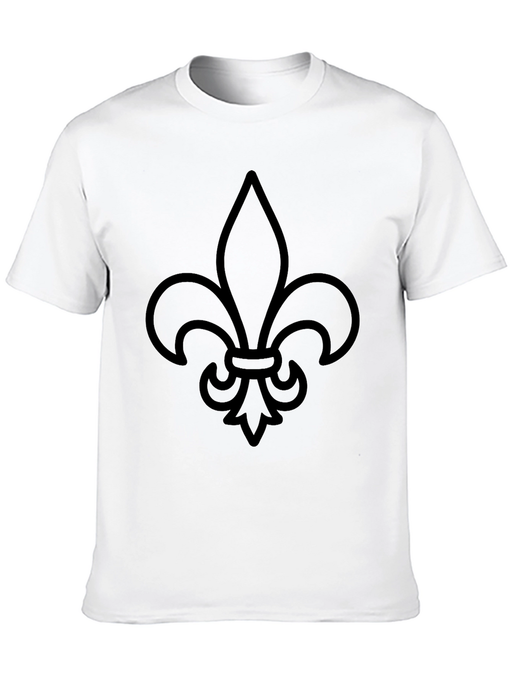 Black T-Shirt with Fleur-de-lis Print