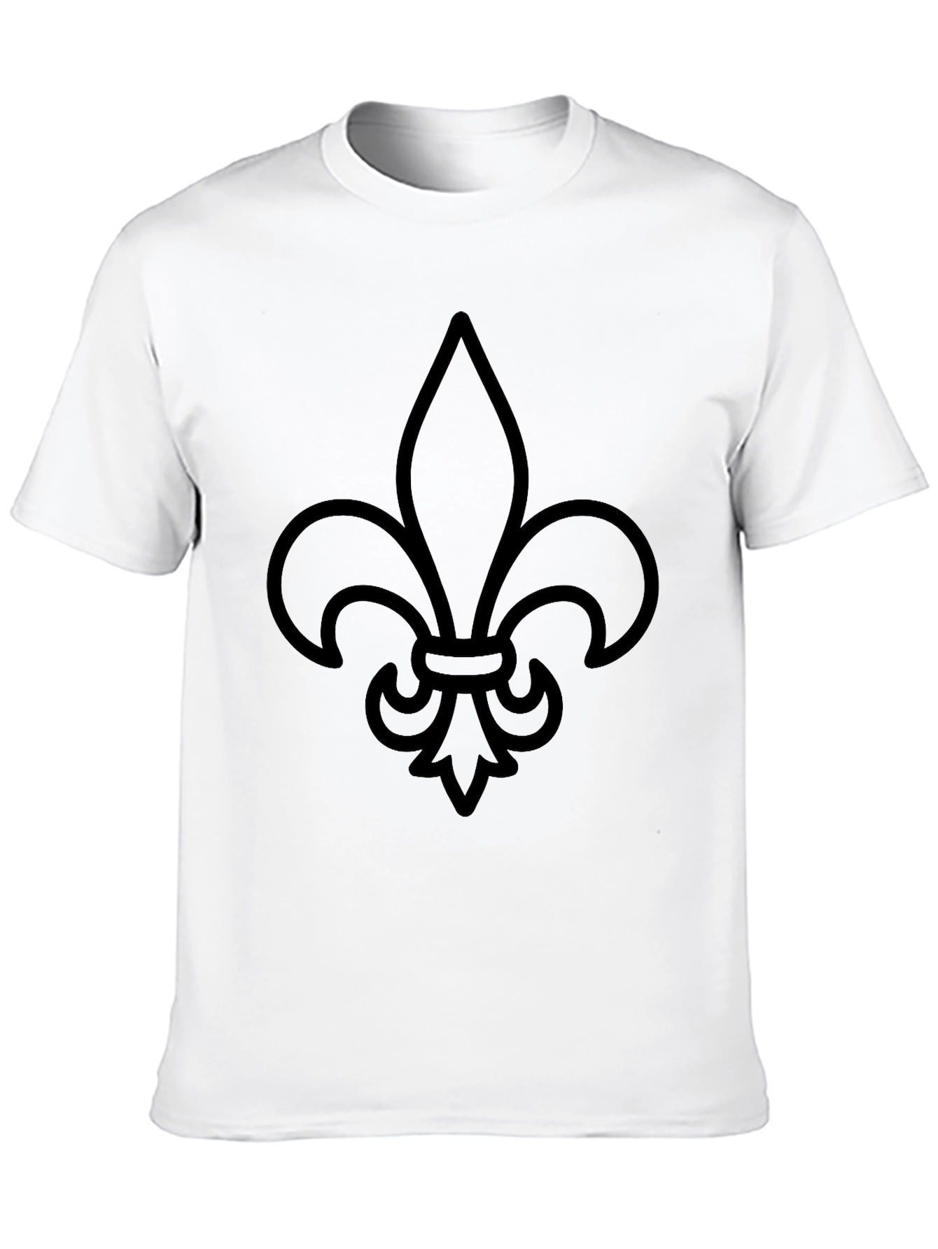 Black T-Shirt with Fleur-de-lis Print