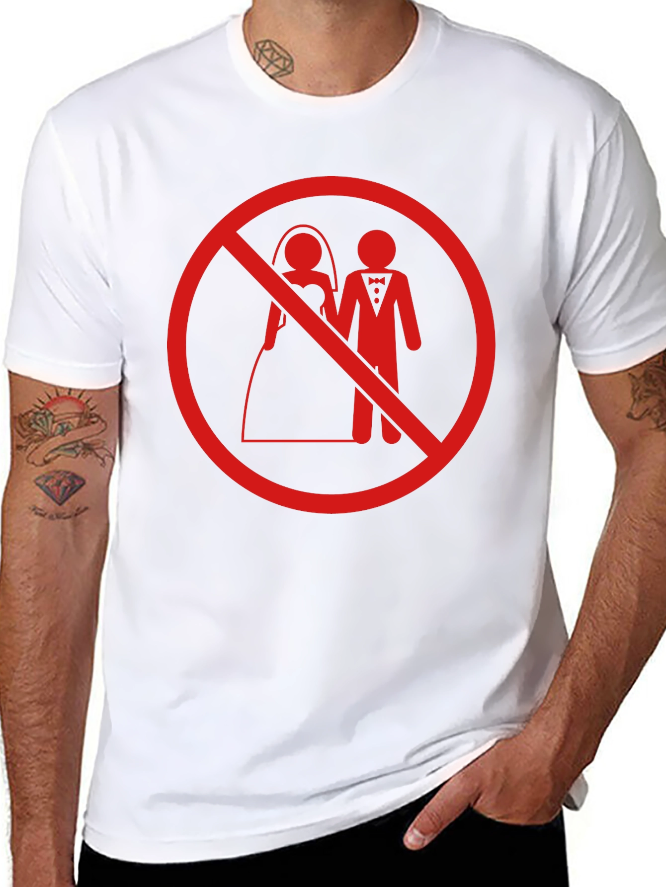 No Wedding T-Shirt - Anti Marriage Humor Tee