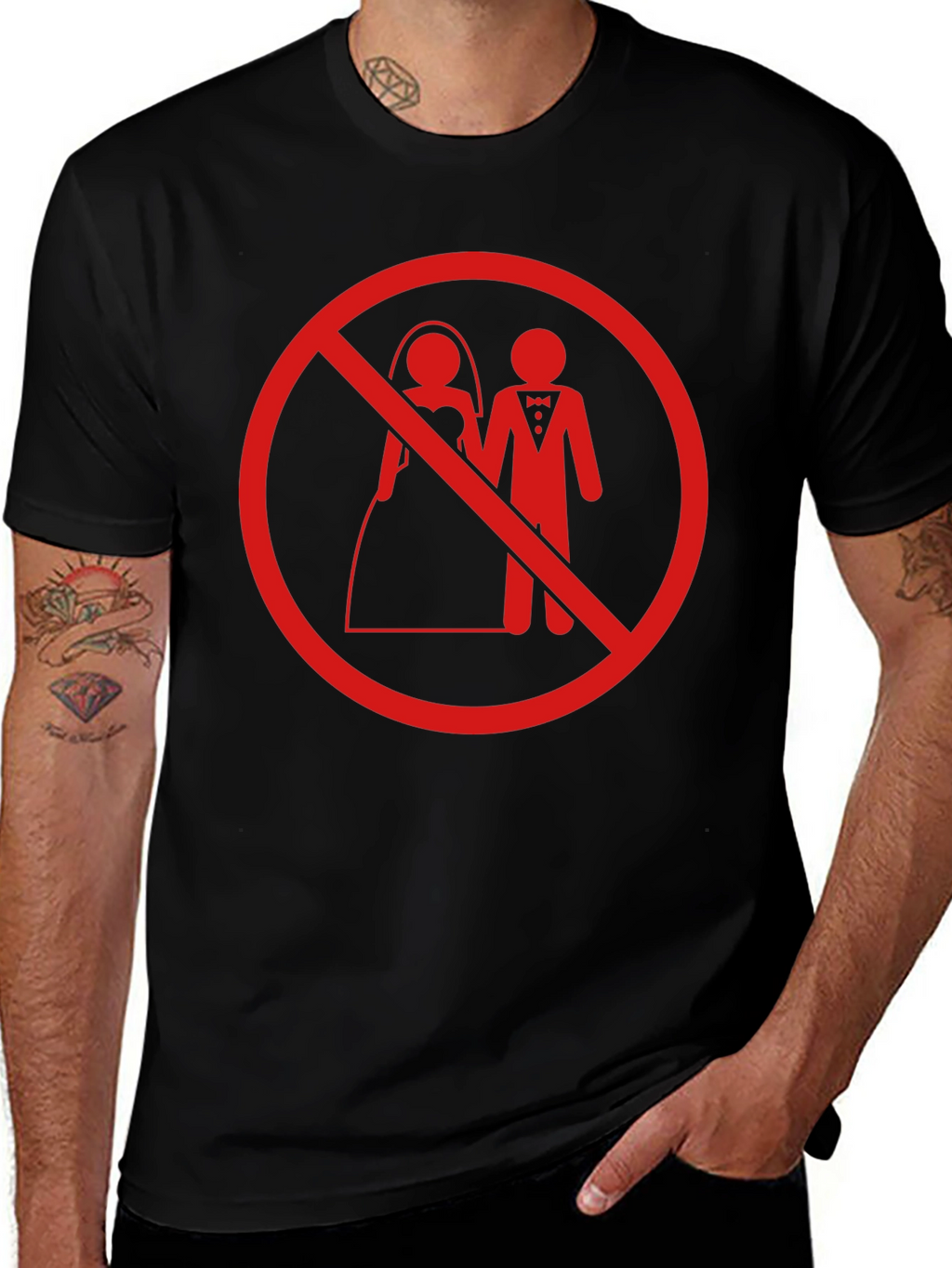 No Wedding T-Shirt - Anti Marriage Humor Tee