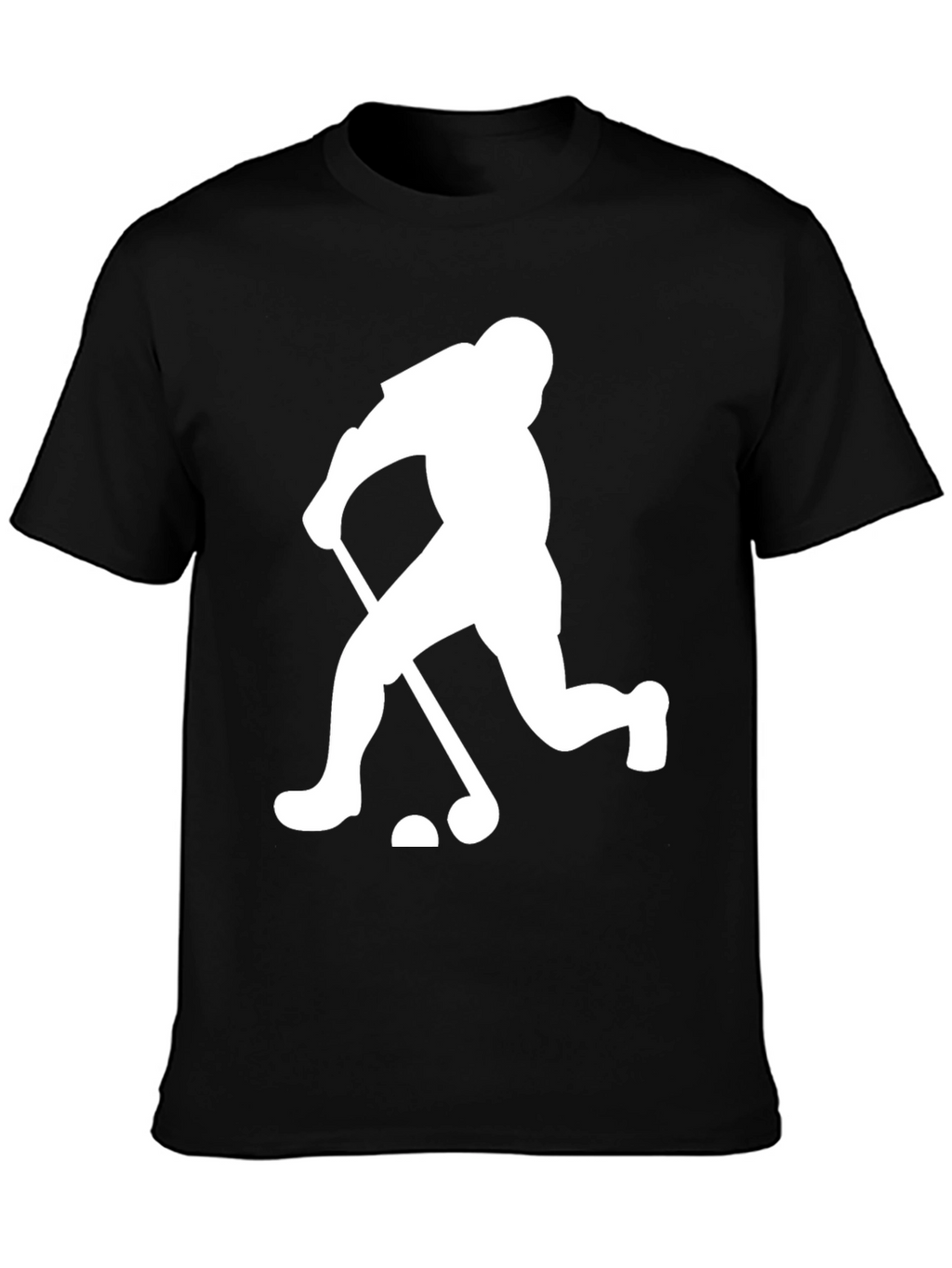 Golfing Silhouette Graphic Tee - Black Cotton Blend