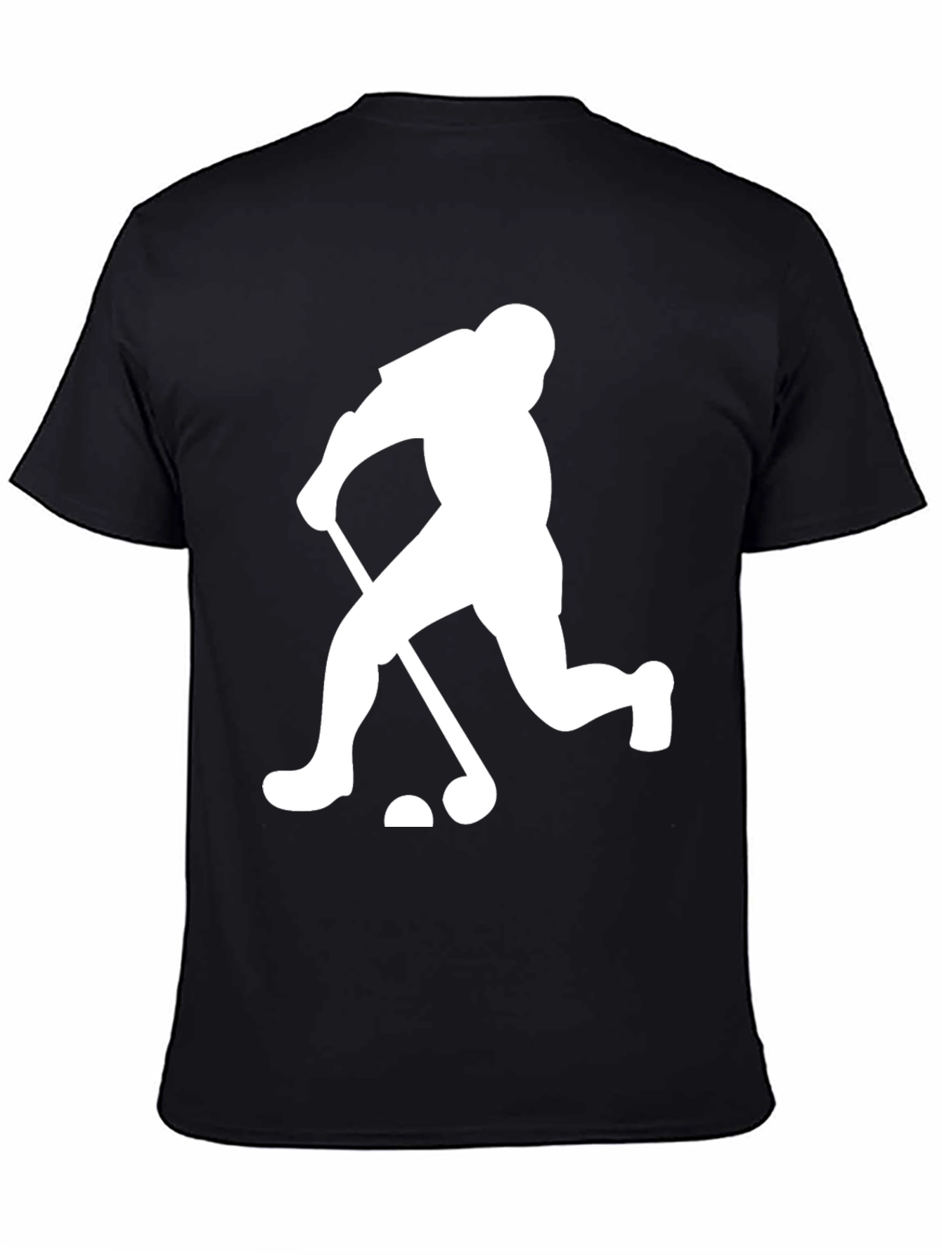 Golfing Silhouette Graphic Tee - Black Cotton Blend