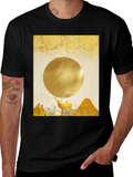 Golden Deer Graphic Tee - Nature Inspired Print