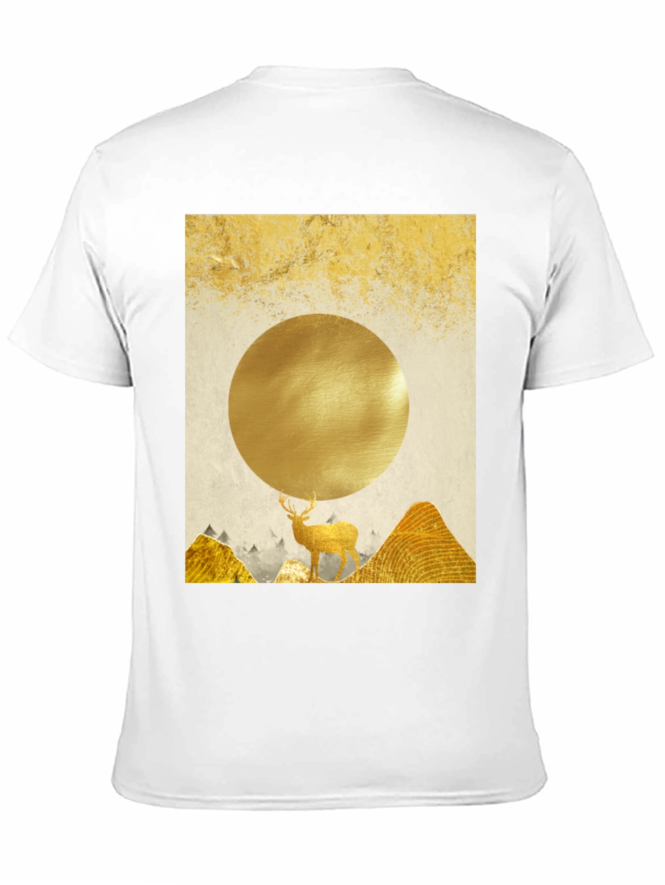 Golden Deer Graphic Tee - Nature Inspired Print