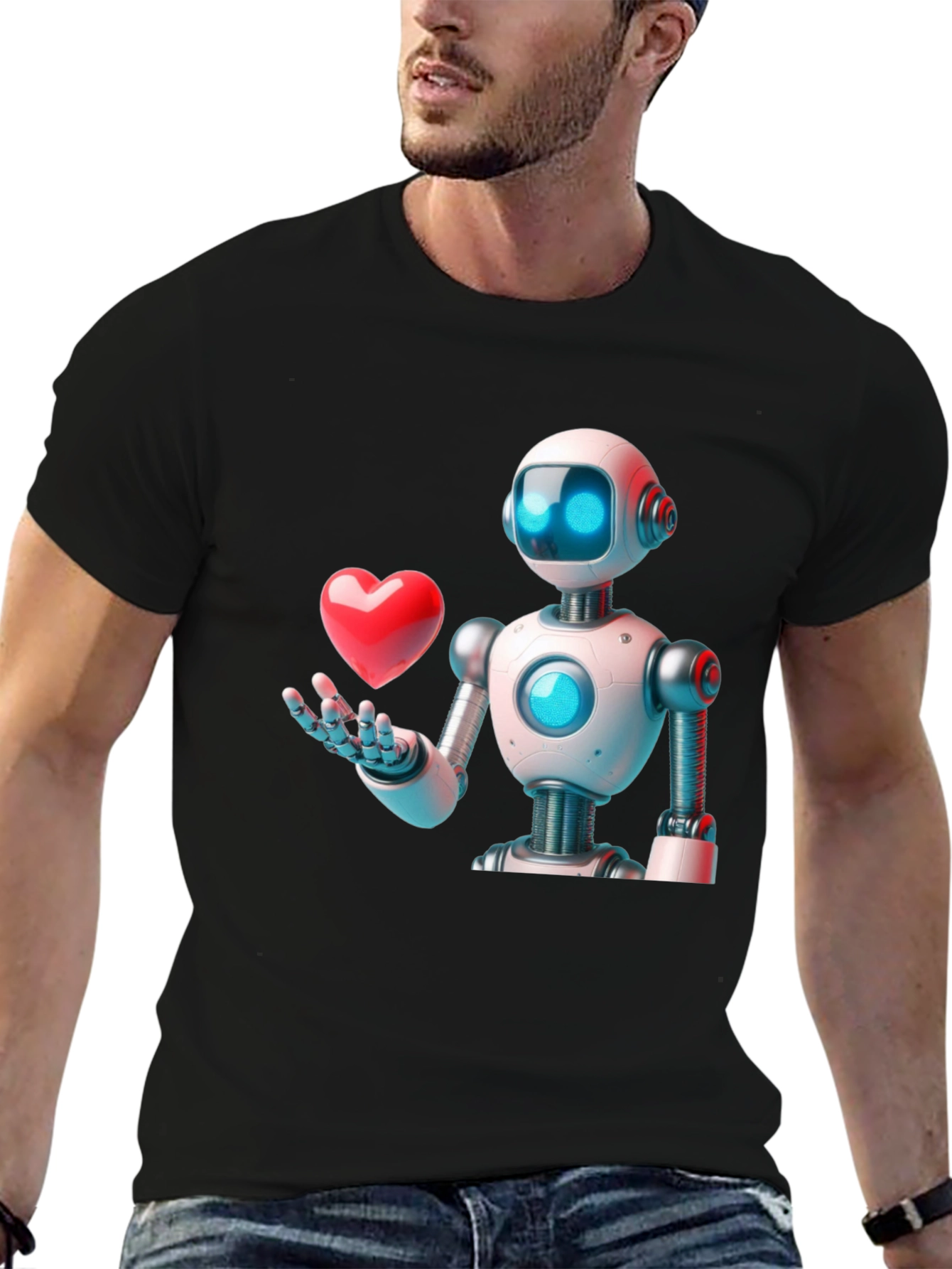 Robot Love Graphic T-Shirt - Modern Design