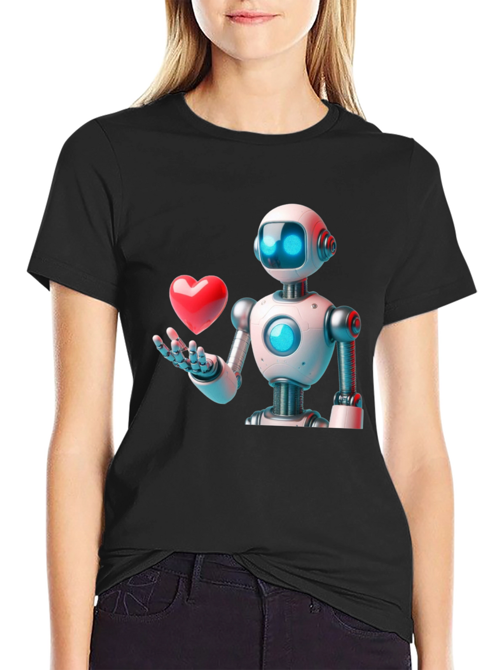 Robot Love Graphic T-Shirt - Modern Design