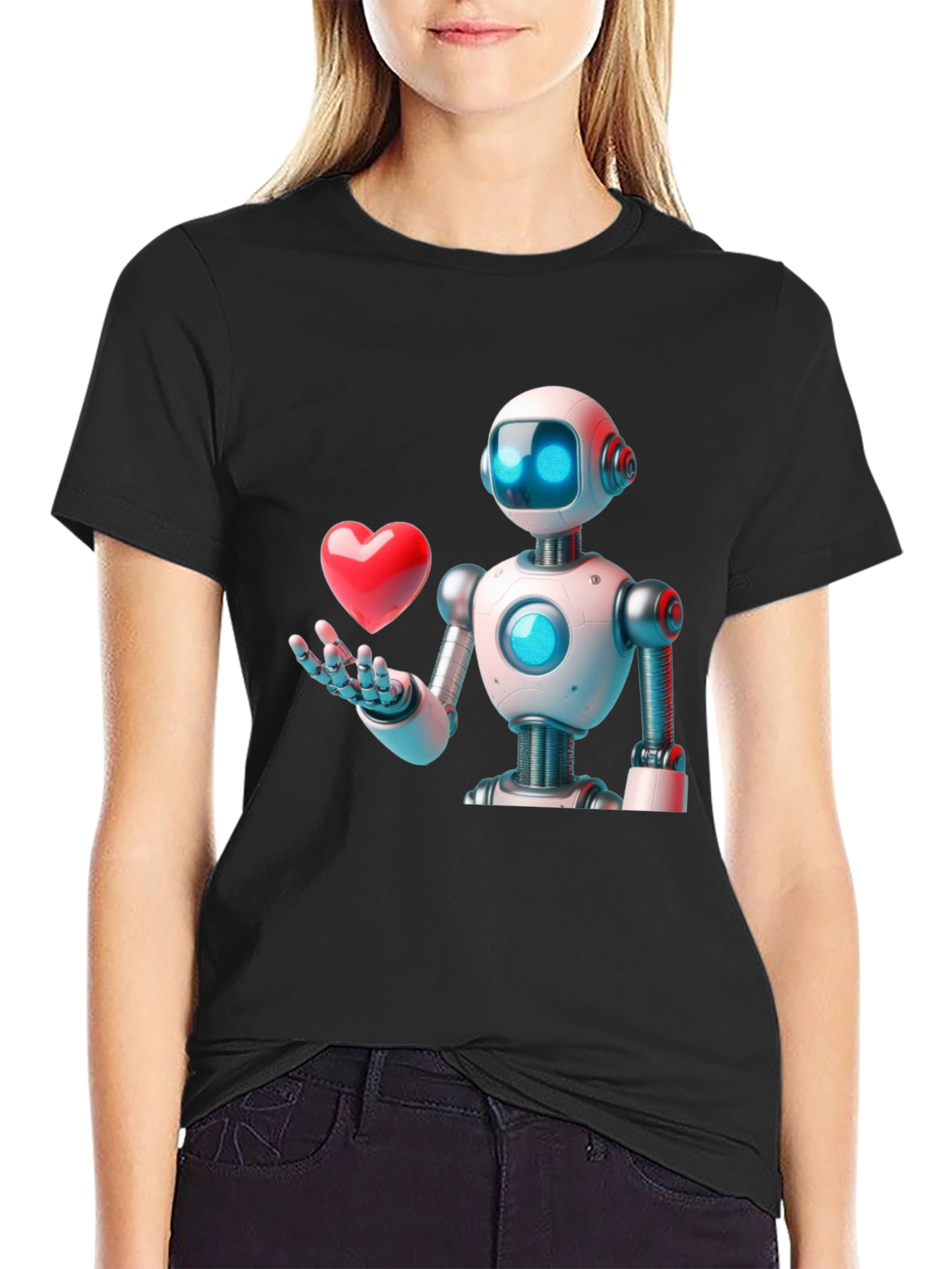 Robot Love Graphic T-Shirt - Modern Design