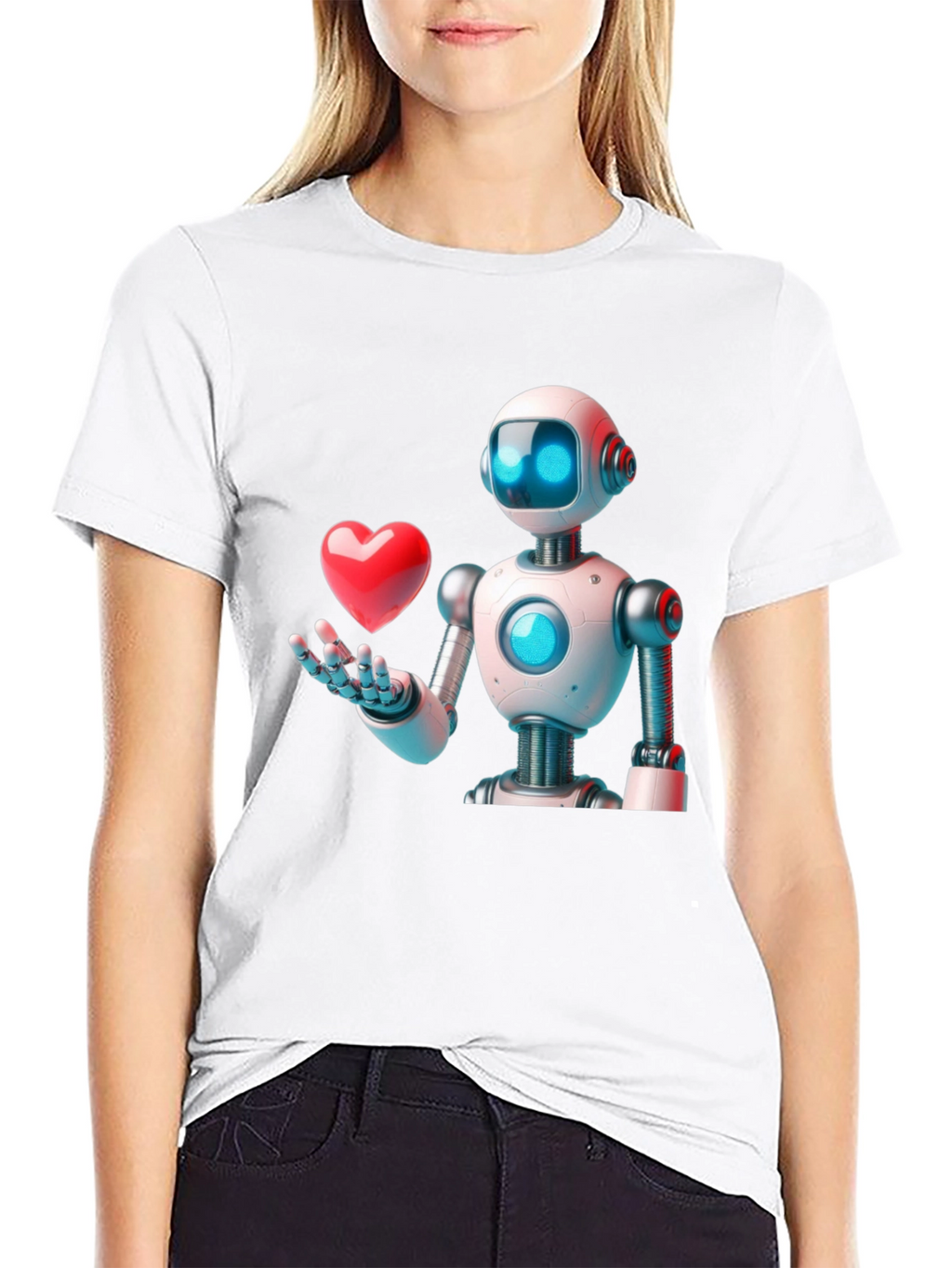 Robot Love Graphic T-Shirt - Modern Design