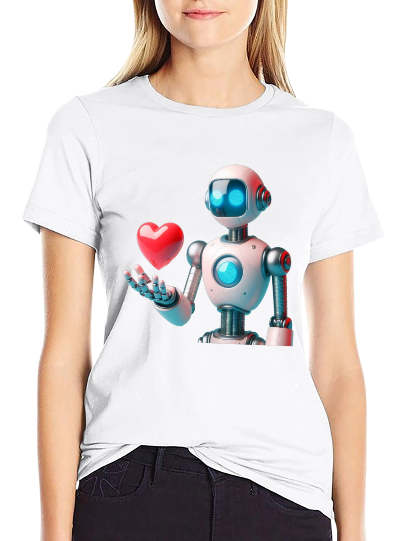 Robot Love Graphic T-Shirt - Modern Design