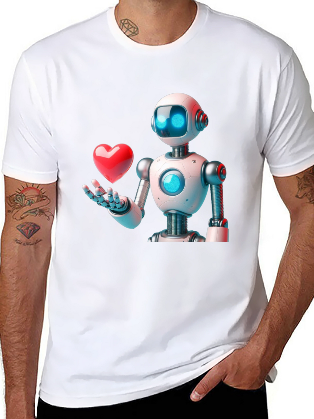 Robot Love Graphic T-Shirt - Modern Design