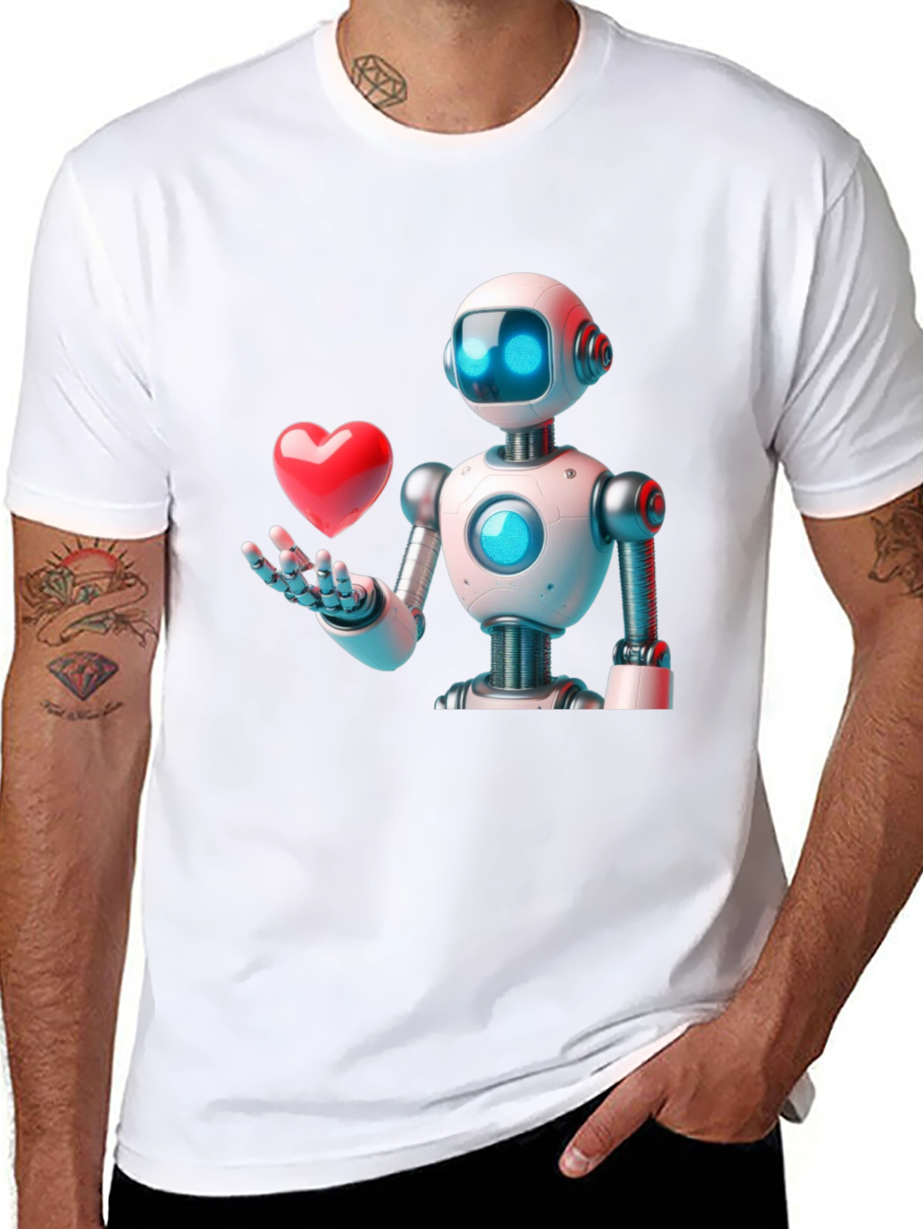 Robot Love Graphic T-Shirt - Modern Design
