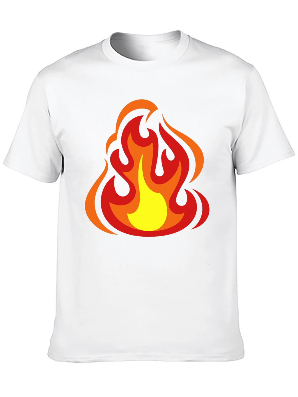 Fiery Flames Graphic Tee - Bold Black Cotton T-Shirt