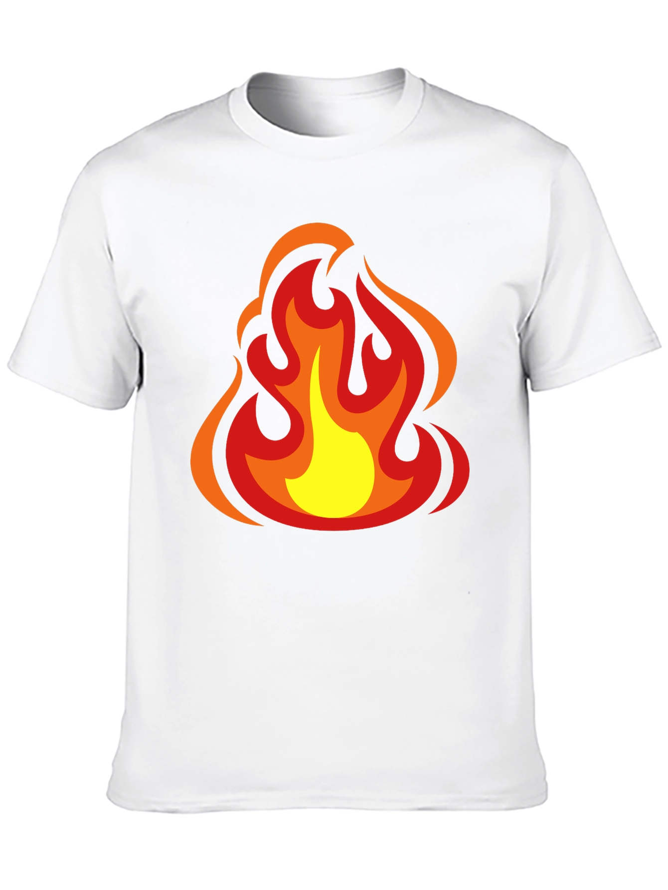 Fiery Flames Graphic Tee - Bold Black Cotton T-Shirt