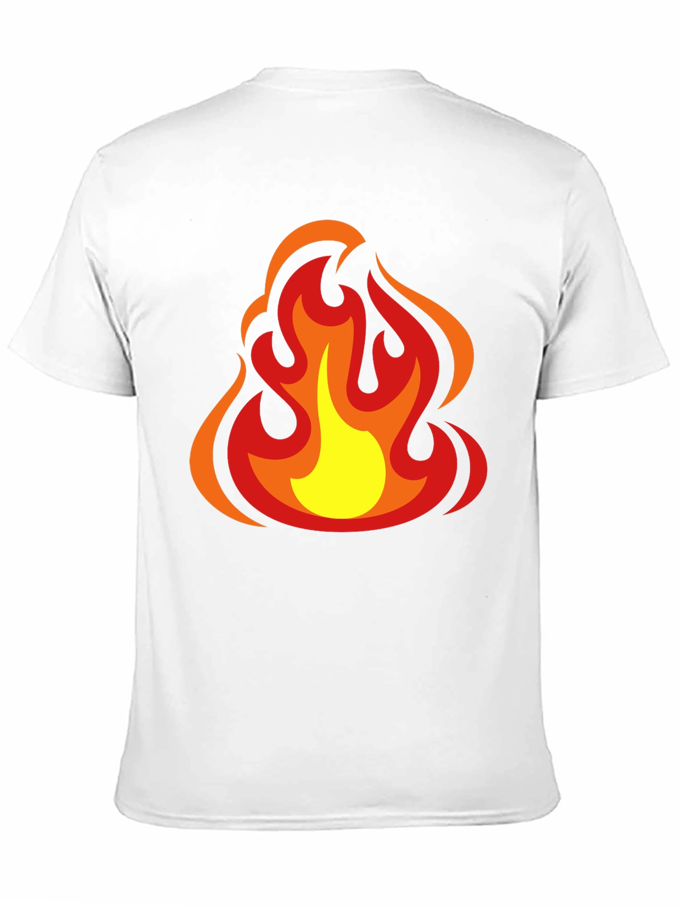 Fiery Flames Graphic Tee - Bold Black Cotton T-Shirt