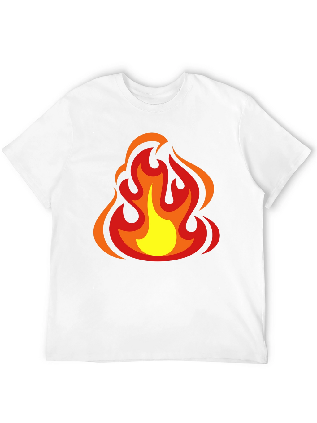 Fiery Flames Graphic Tee - Bold Black Cotton T-Shirt