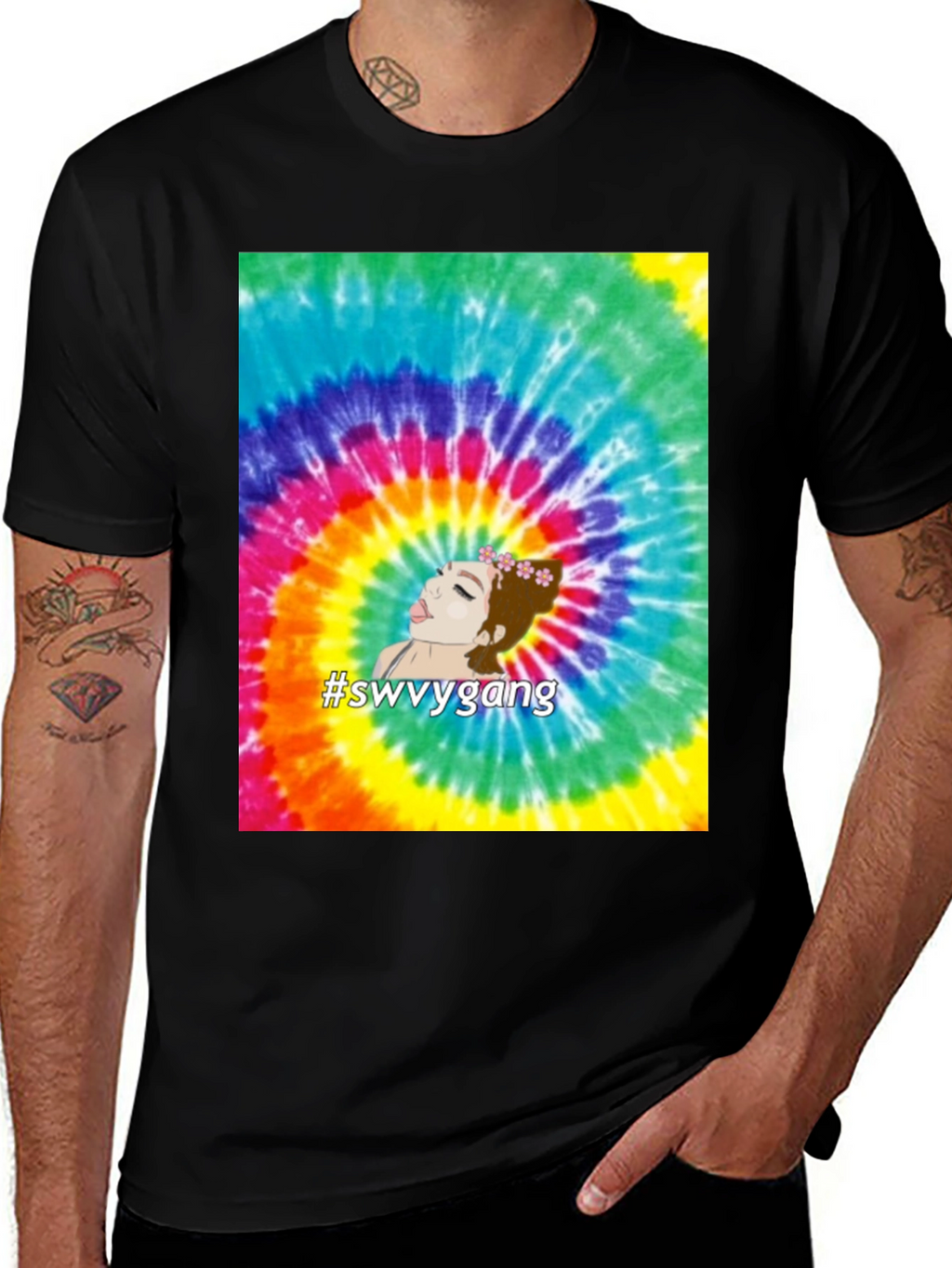 Tie-Dye Swvygang Graphic Tee - Casual Comfort