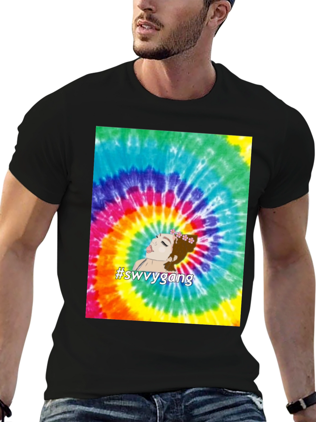 Tie-Dye Swvygang Graphic Tee - Casual Comfort