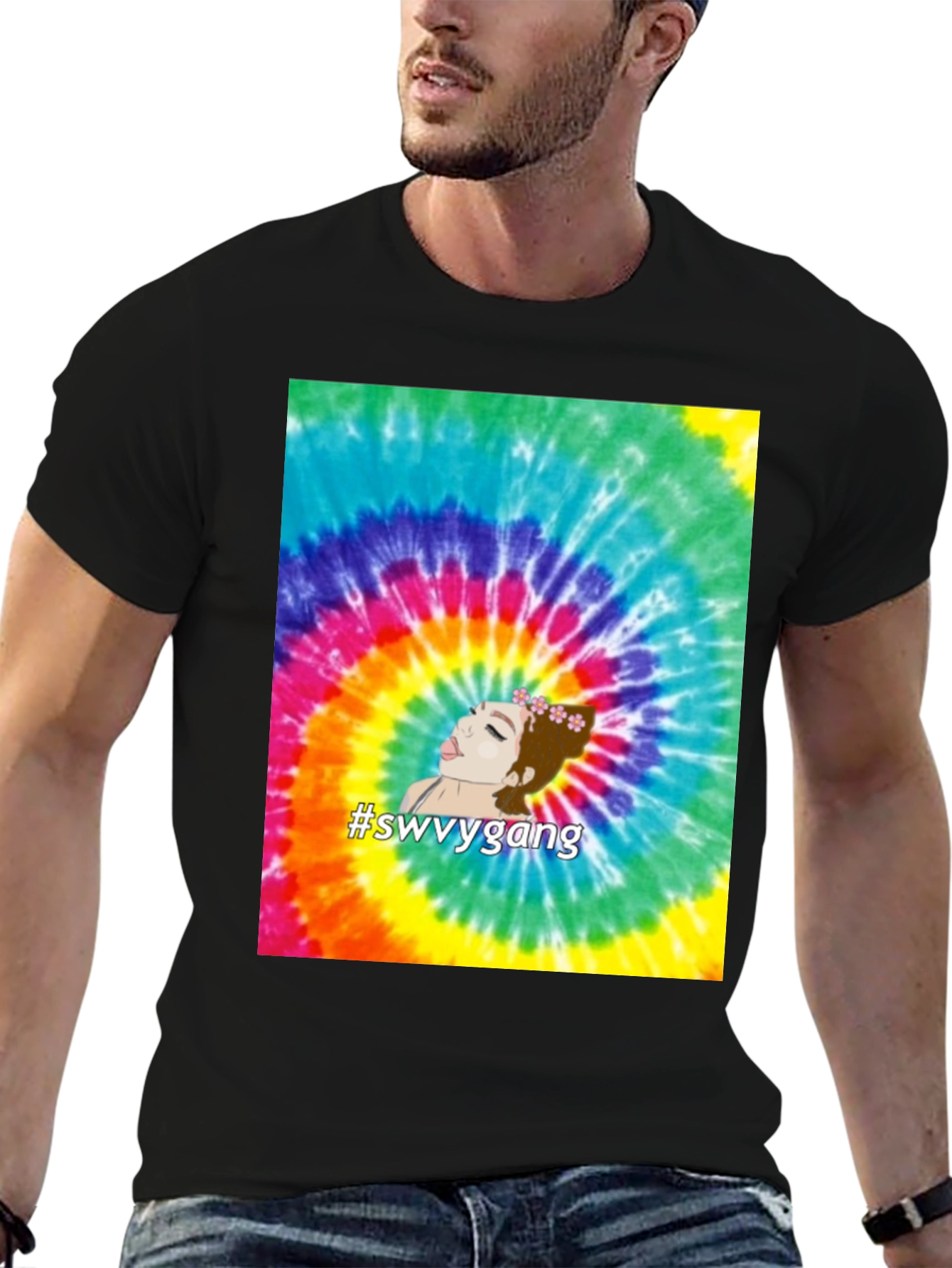 Tie-Dye Swvygang Graphic Tee - Casual Comfort
