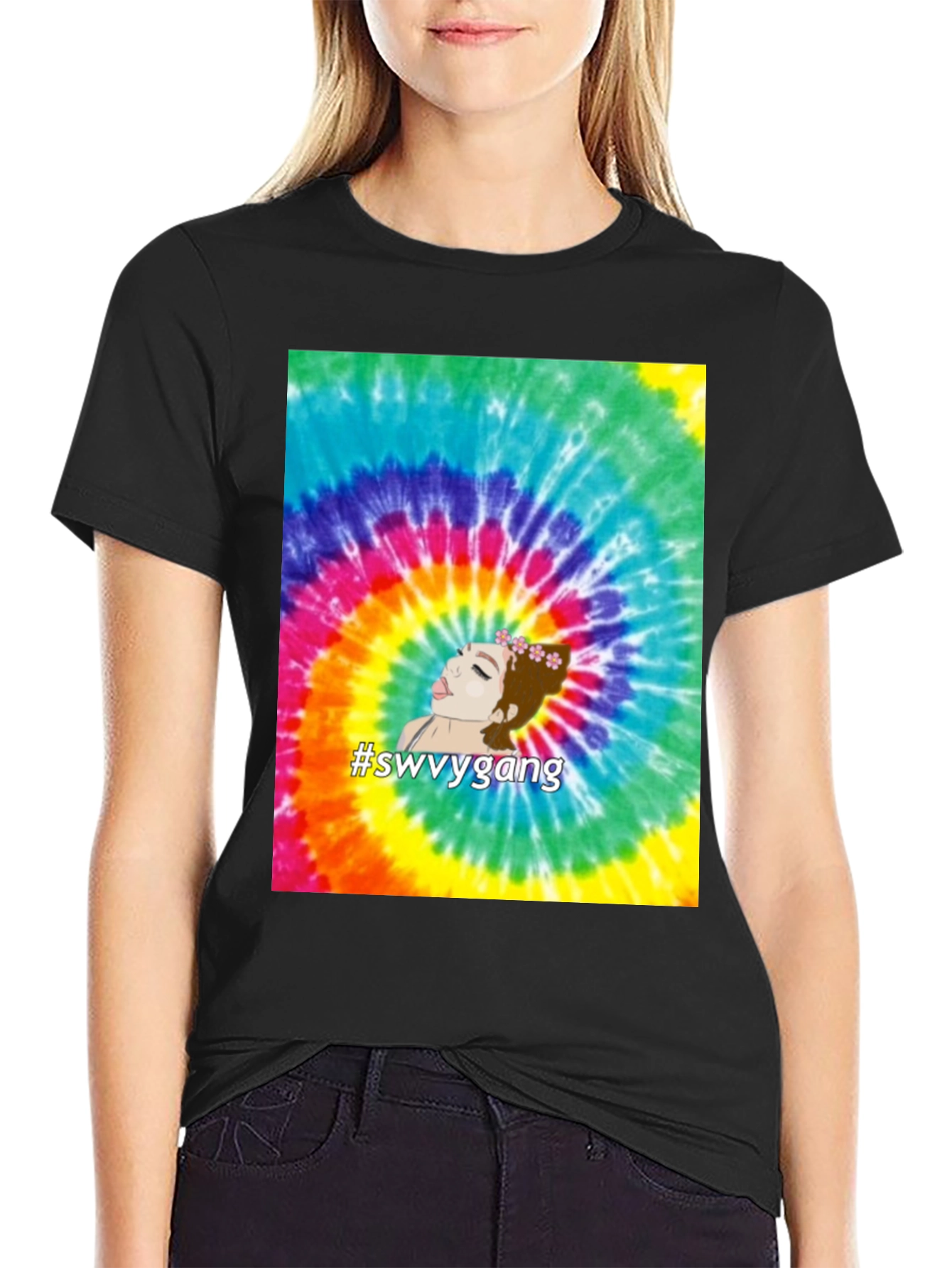 Tie-Dye Swvygang Graphic Tee - Casual Comfort