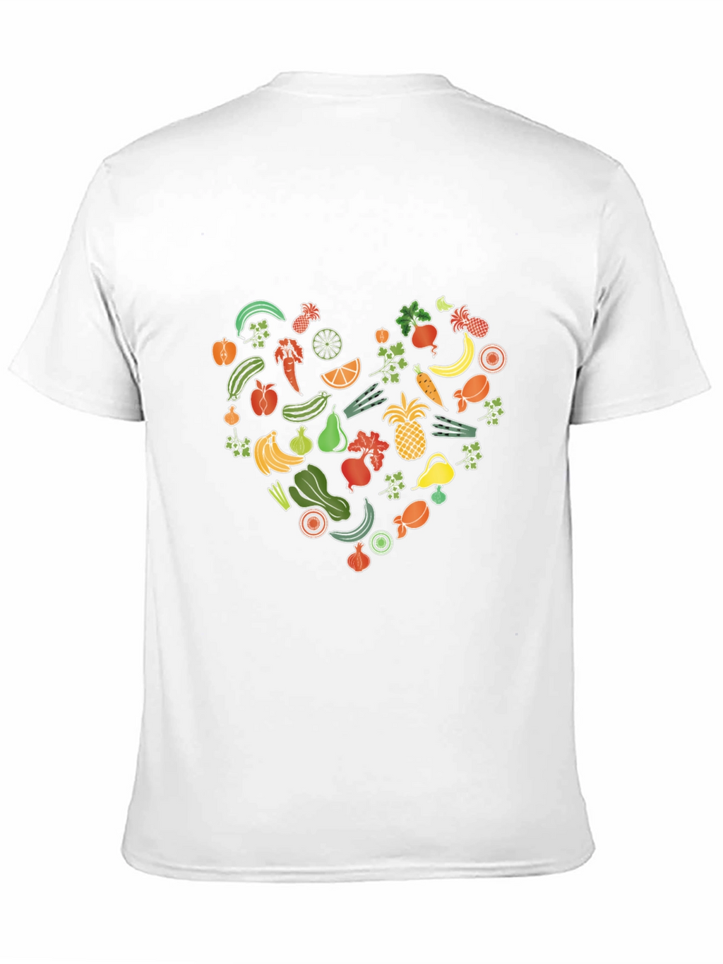 Vegan Food Heart Graphic Black T-Shirt