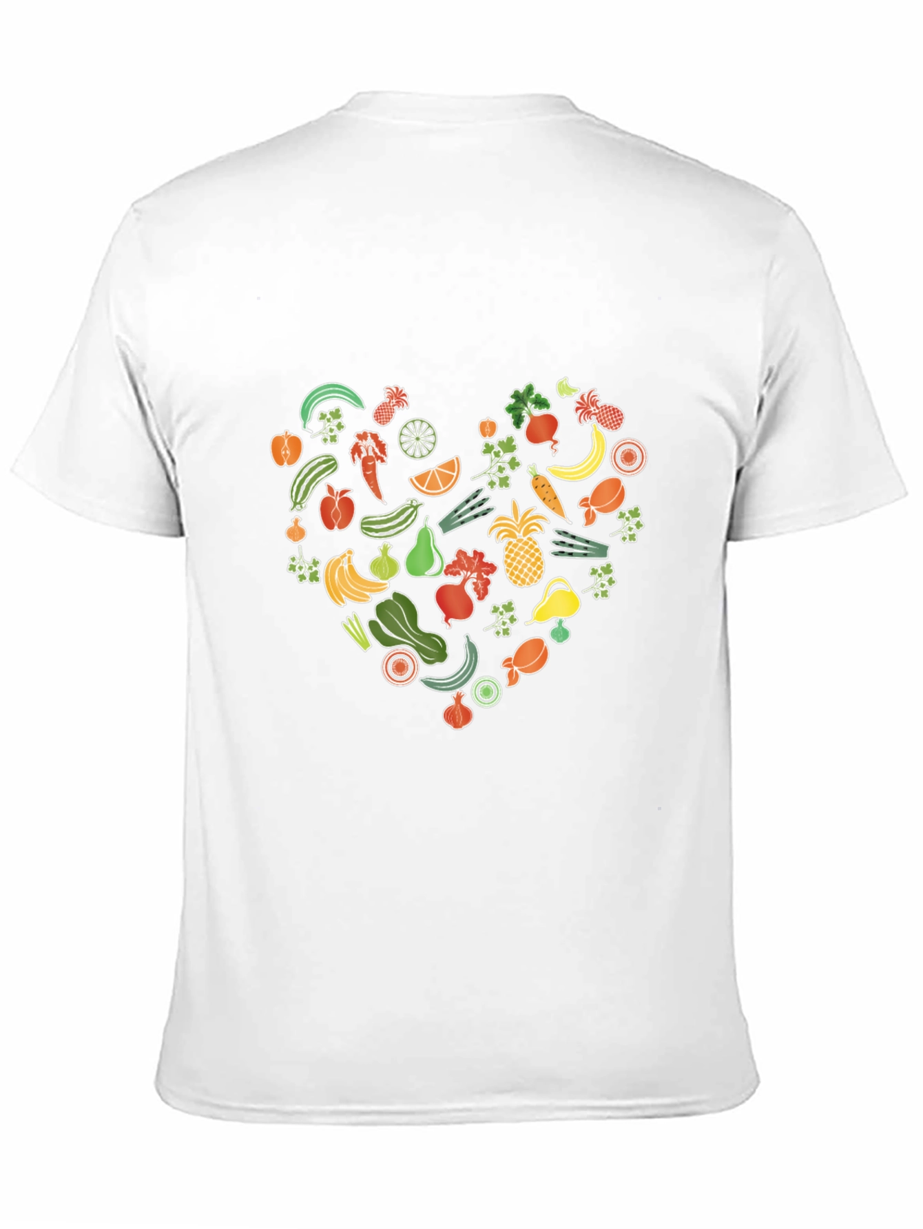 Vegan Food Heart Graphic Black T-Shirt